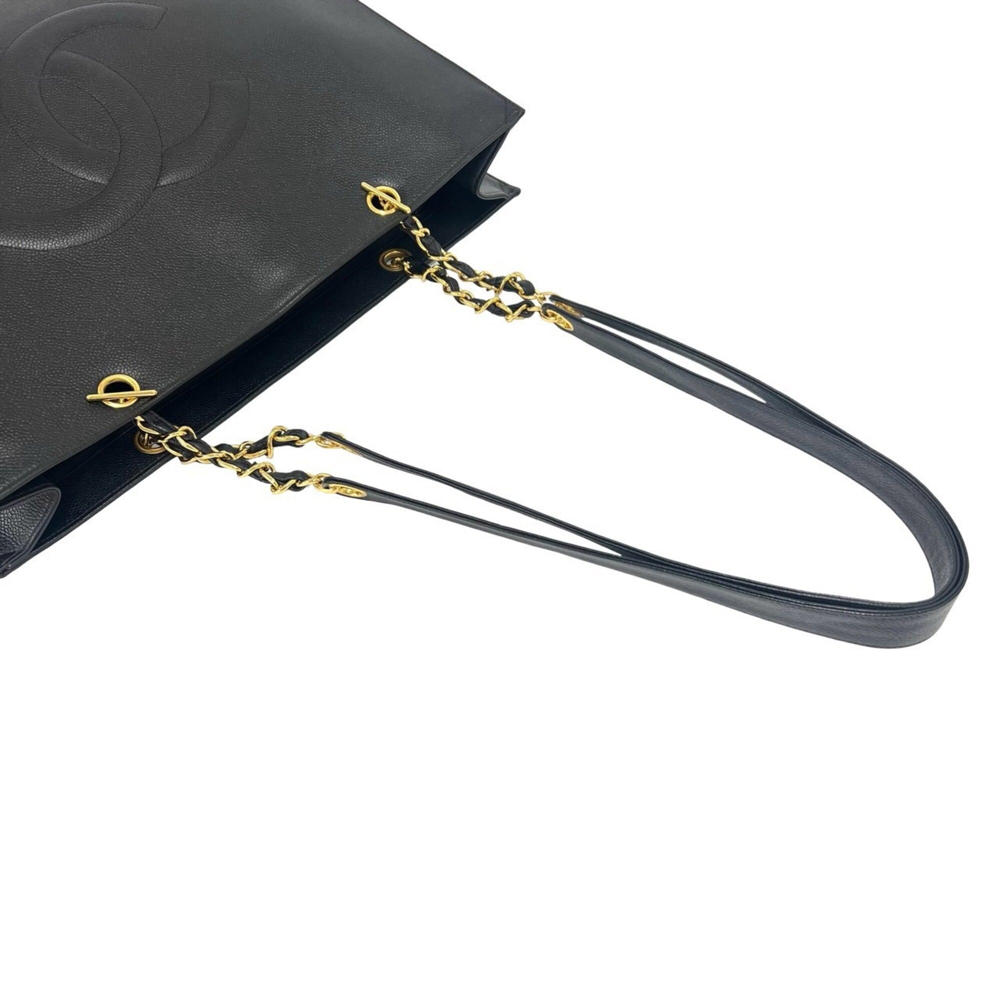 Chanel Black Grained Calfskin Tote Bag (Pre-Owned)