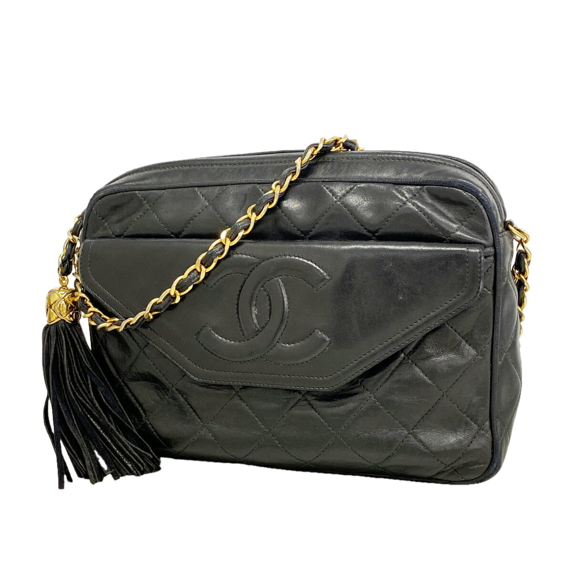 Chanel Black Leather Shoulder Bag (Pre-Owned)