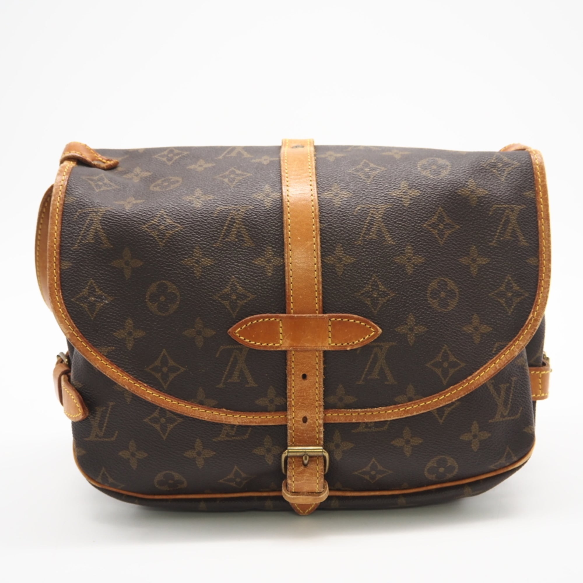 Louis Vuitton Monogram Brown Coated Canvas Leather Shoulder Bag (Pre-Owned)