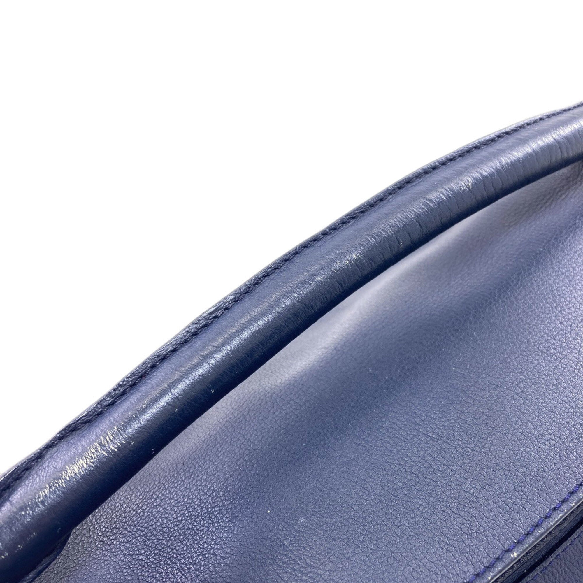 Loewe Navy Leather Handbag (Pre-Owned)