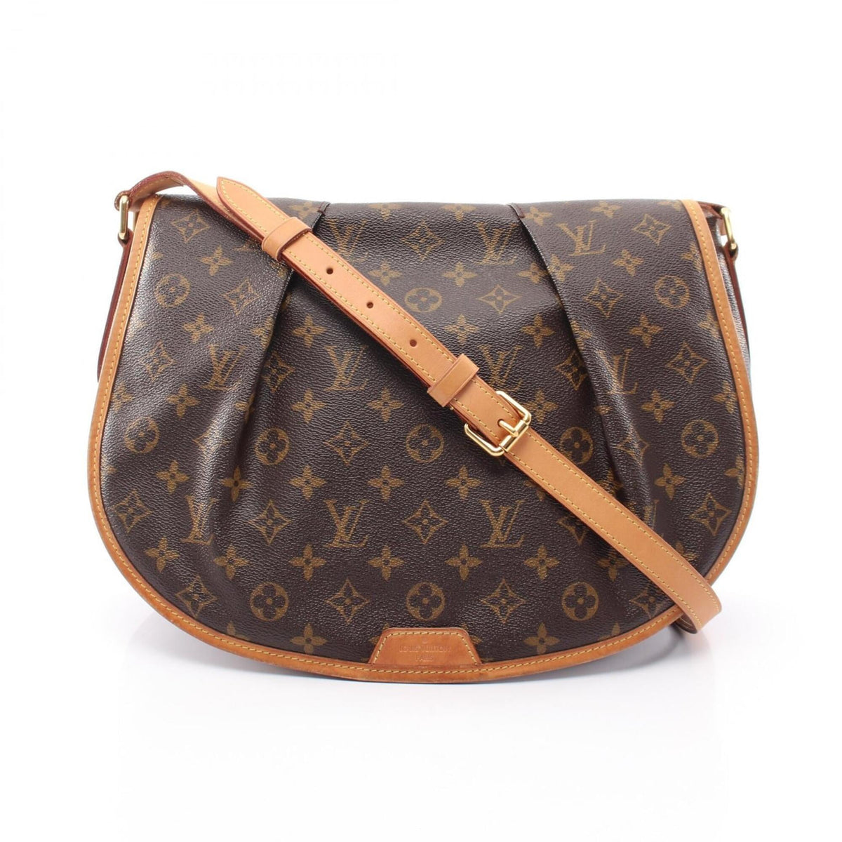 Louis Vuitton Brown Coated Canvas Leather Handbag Shoulder Bag (Pre-Owned)