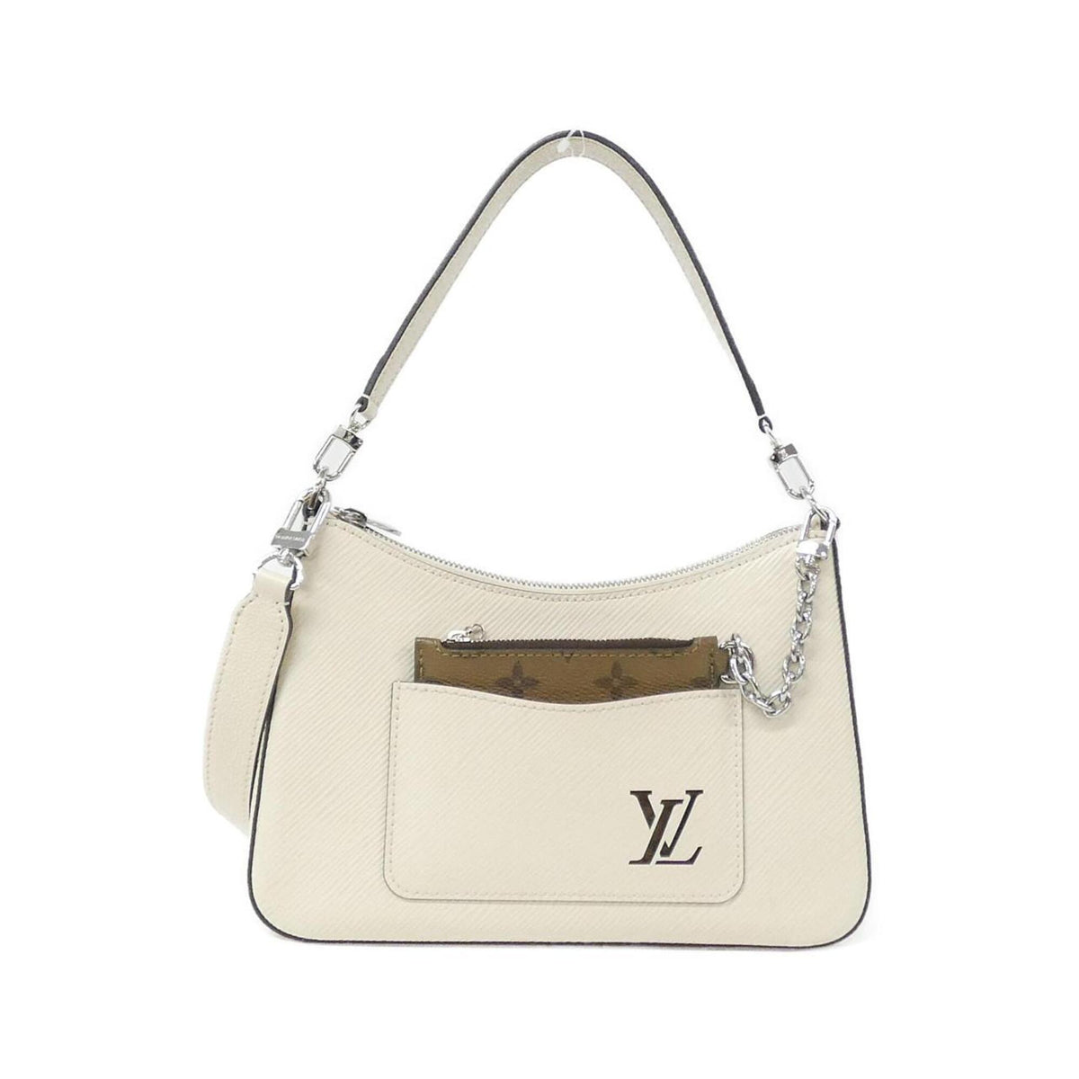 Louis Vuitton Beige Leather Pouch Shoulder Bag (Pre-Owned)