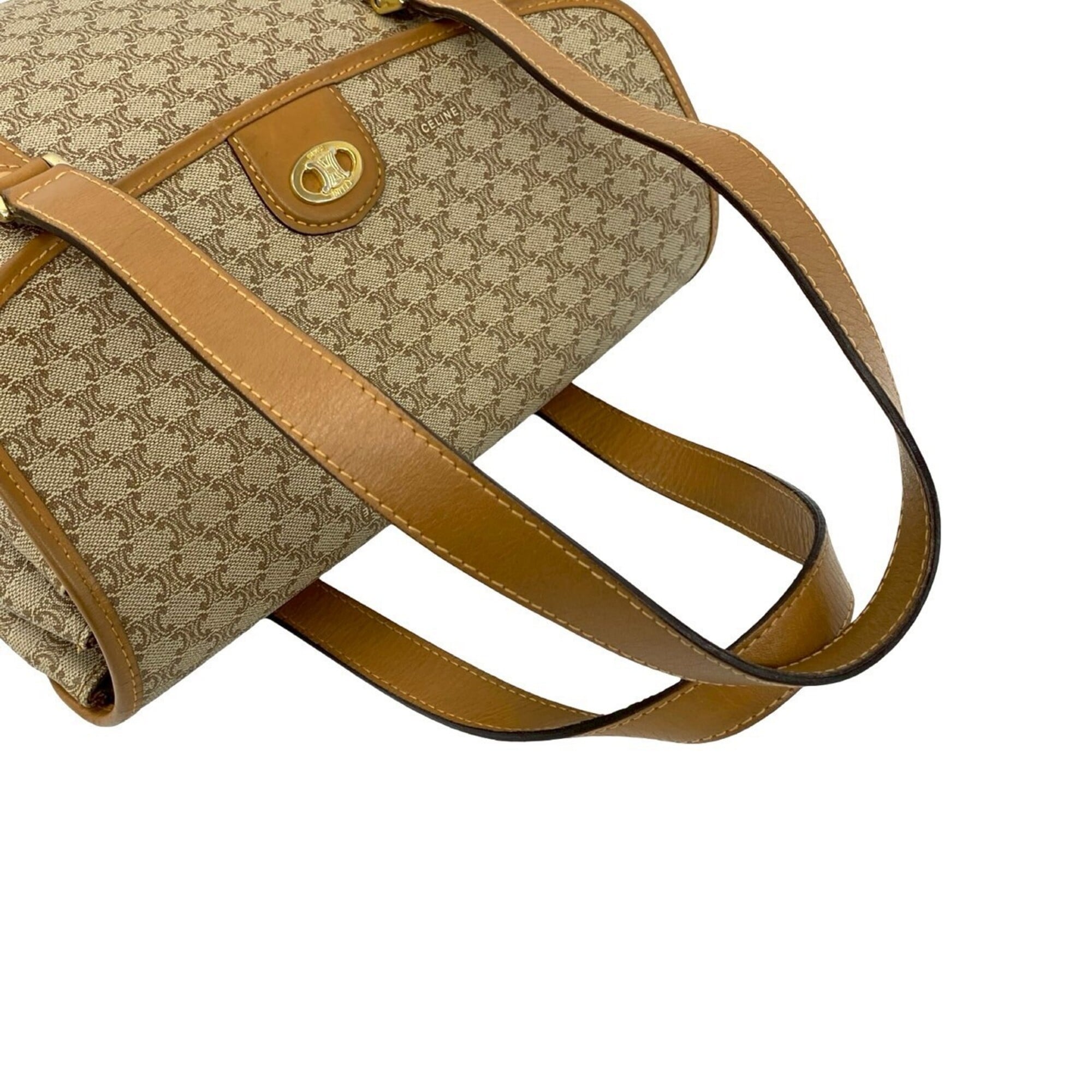 Celine Beige Brown Leather Pvc Handbag Tote Bag (Pre-Owned)