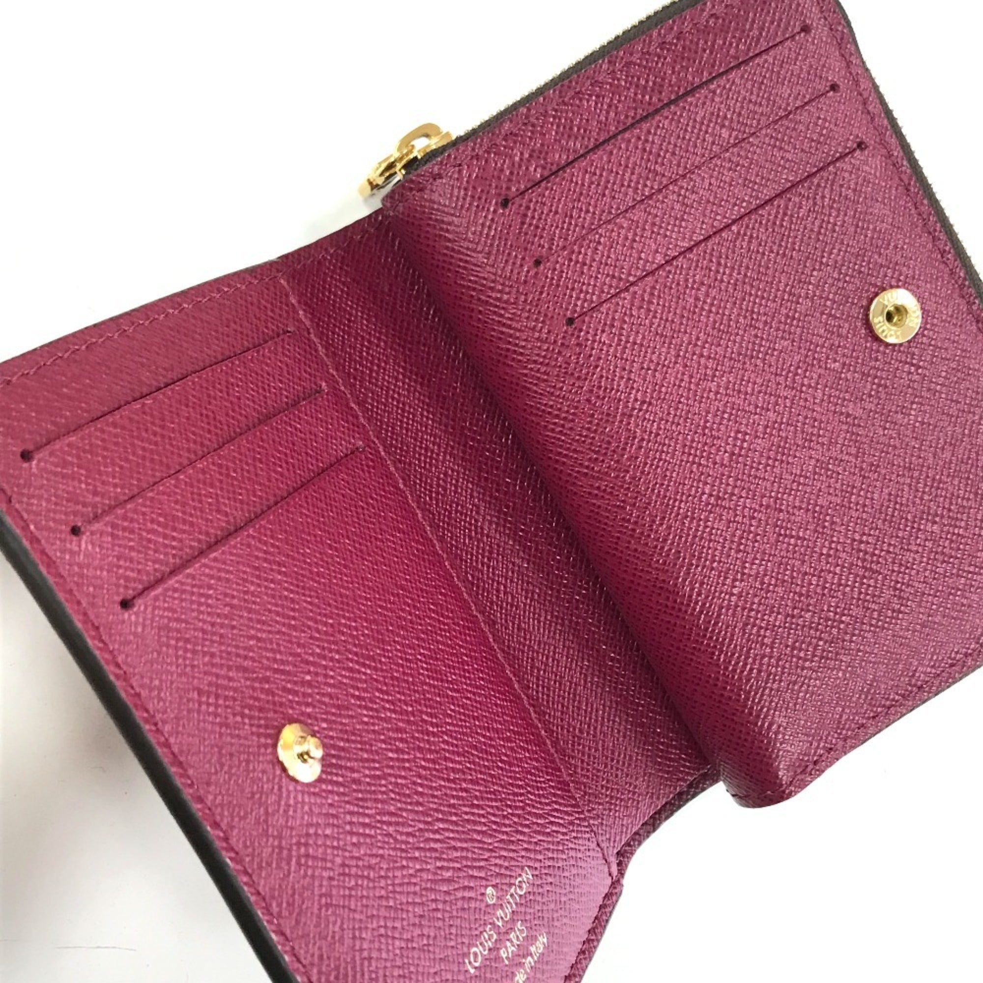 Louis Vuitton Monogram Brown Fuchsia Monogram Wallet (Bi-Fold) (Pre-Owned)