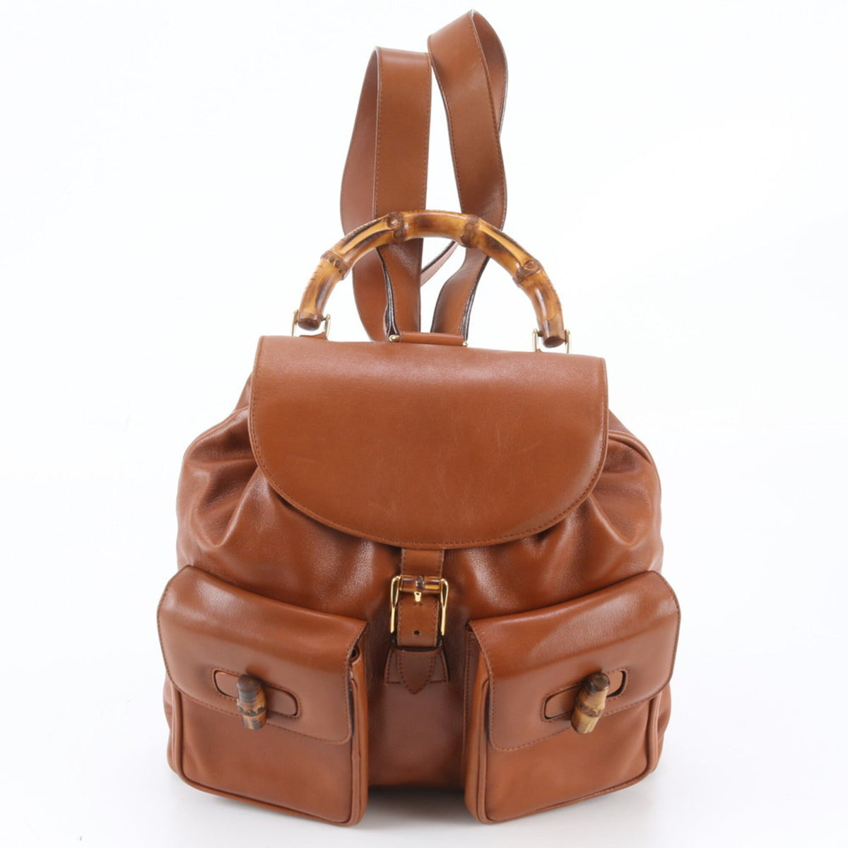 Gucci Brown Leather Backpack (Pre-Owned)