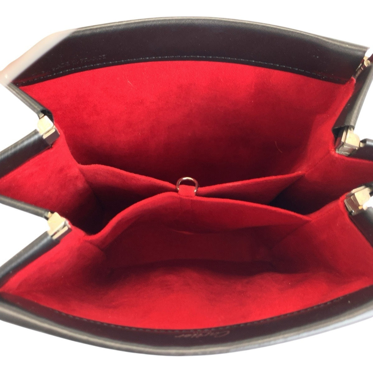 Cartier Black Leather Handbag Vanity Bag (Pre-Owned)