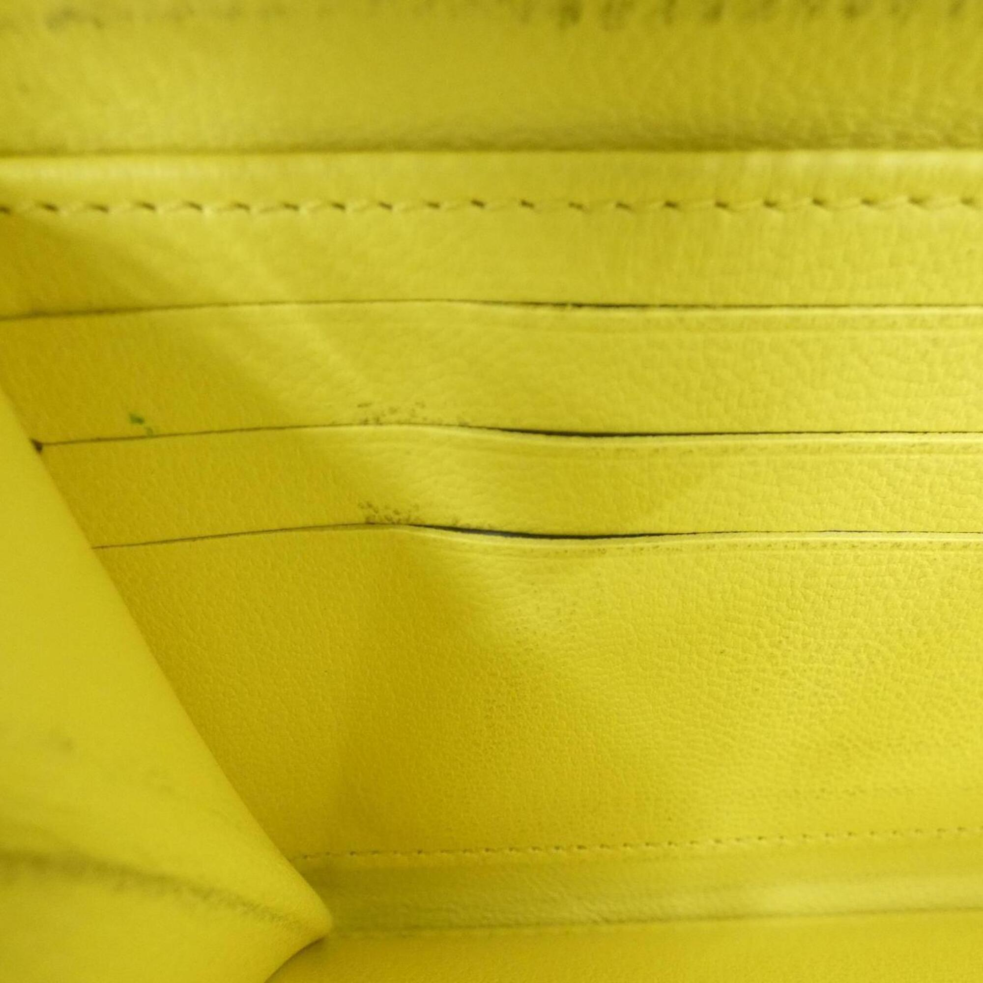 Louis Vuitton Yellow Leather Long Wallet (Bi-Fold) (Pre-Owned)
