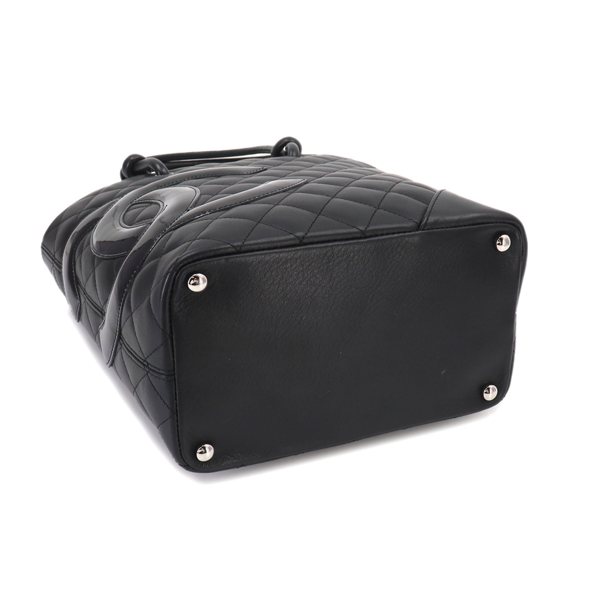 Chanel Black Leather Handbag Tote Bag (Pre-Owned)