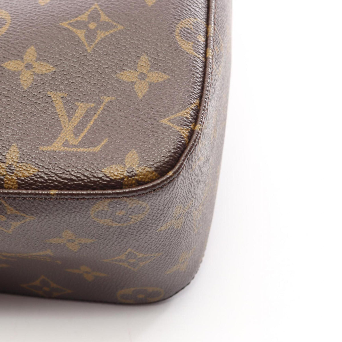 Louis Vuitton Brown Coated Canvas Leather Handbag Shoulder Bag (Pre-Owned)
