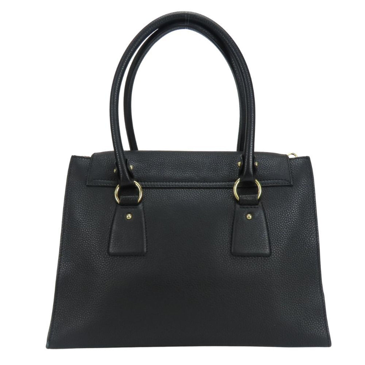 Salvatore Ferragamo Gancini Black Leather Handbag Shoulder Bag (Pre-Owned)
