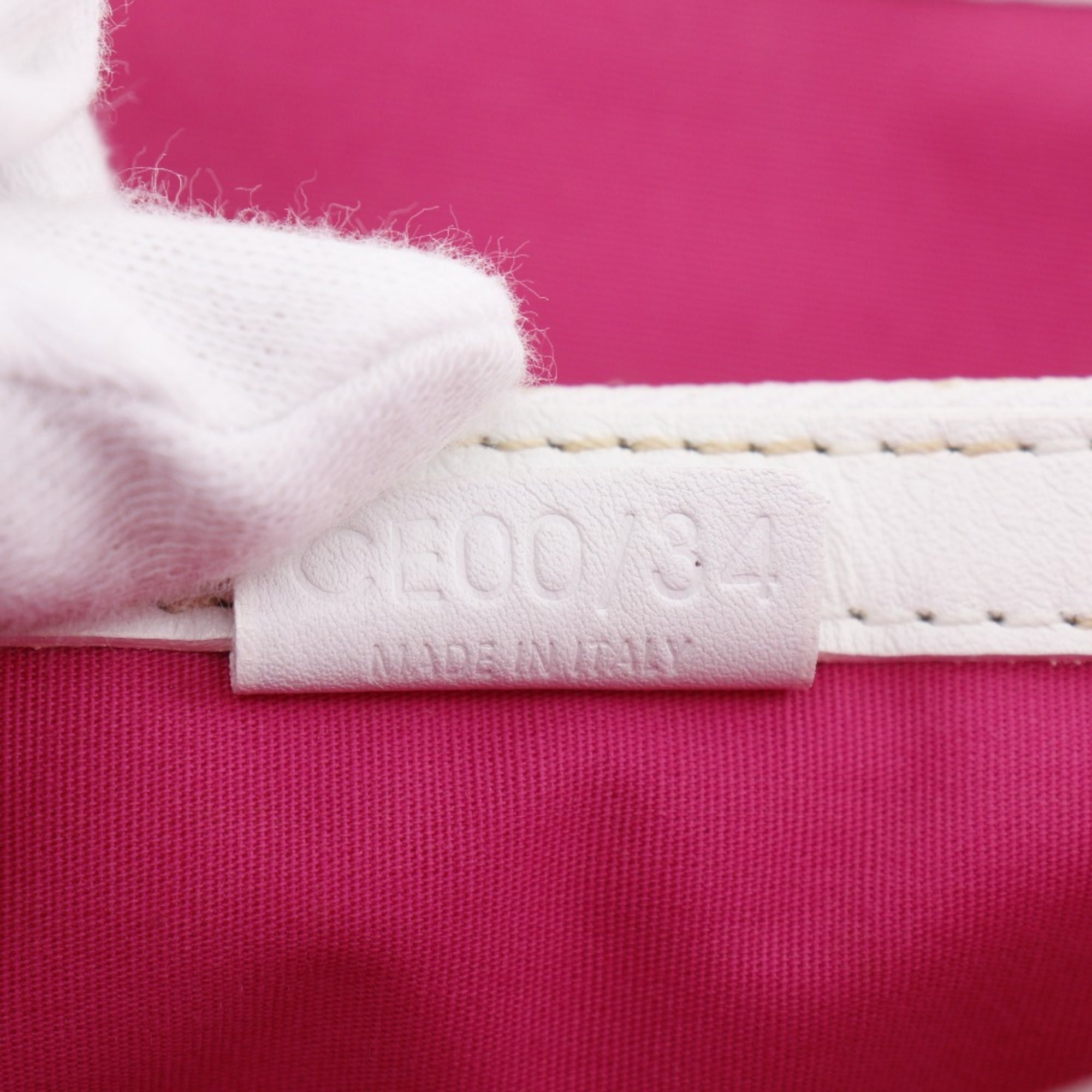Celine Boogie White Canvas Handbag (Pre-Owned)