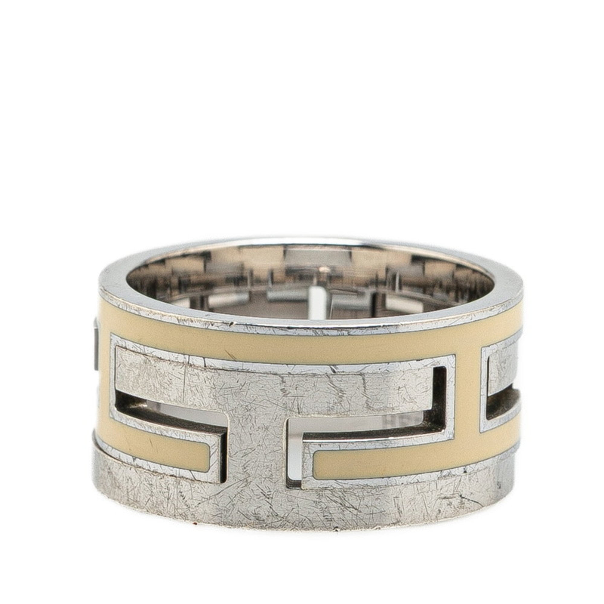 Hermes Silver Silver 925 Band Ring (Pre-Owned)
