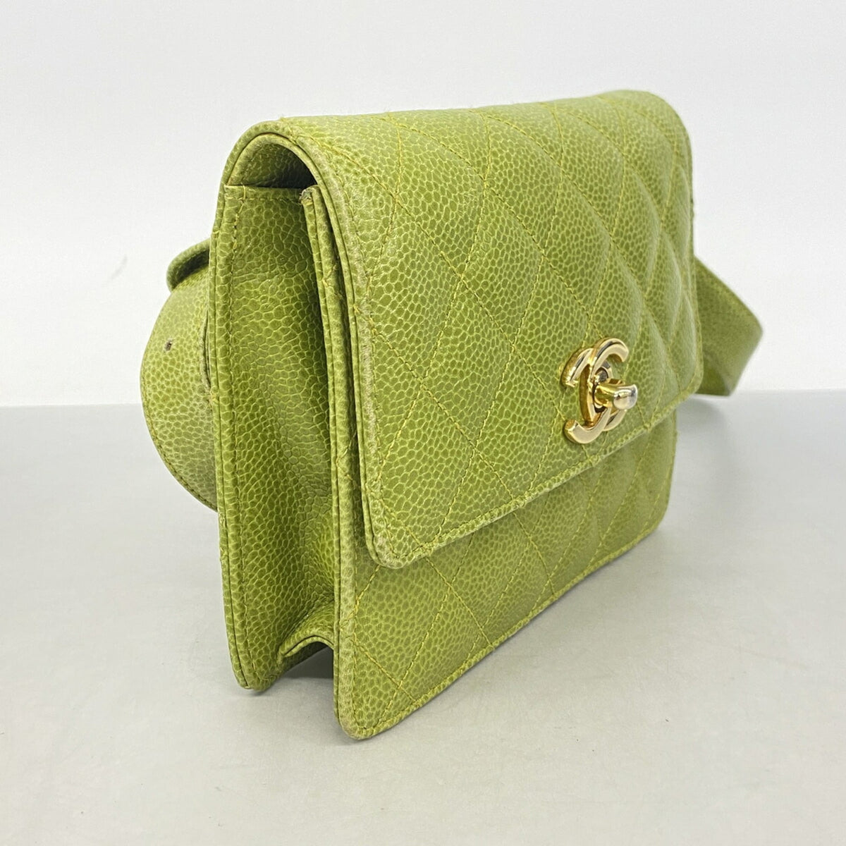 Chanel Moss Green Grained Calfskin Fanny Pack (Pre-Owned)