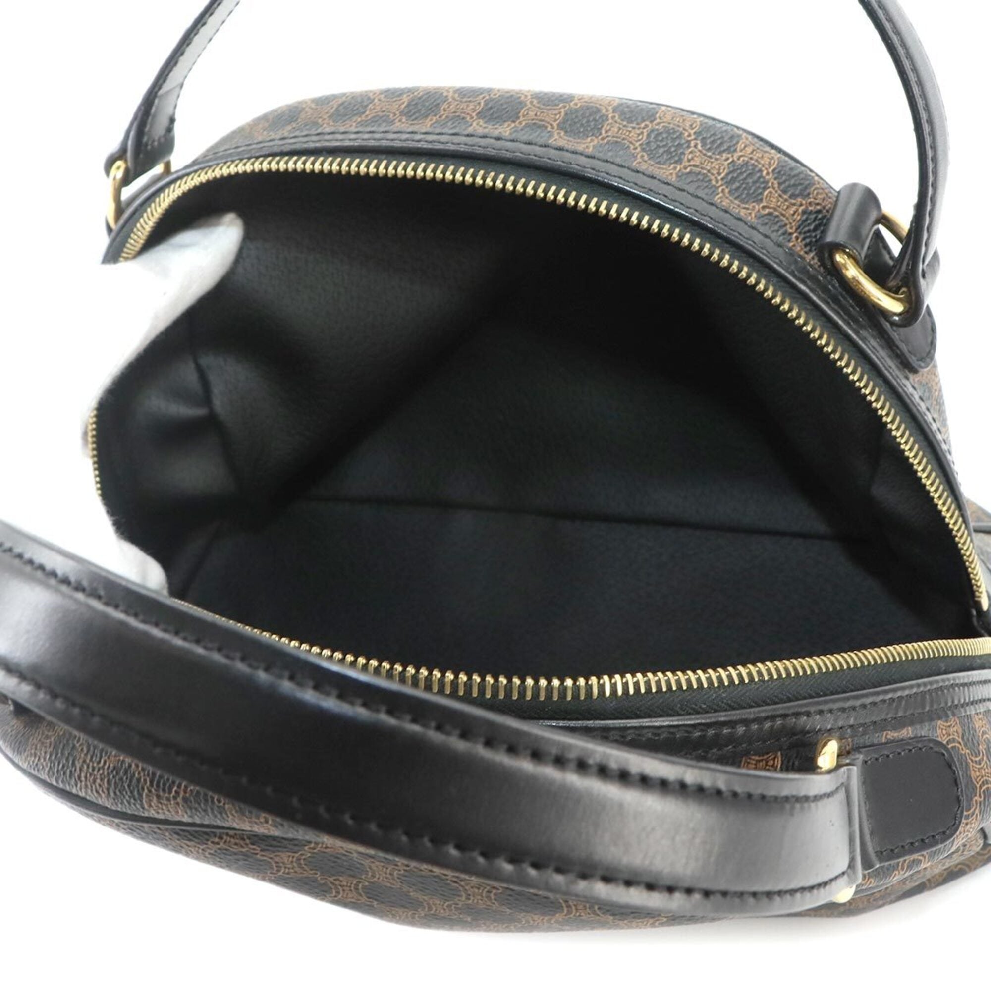 Celine Macadam Black Brown Pvc Leather Handbag (Pre-Owned)