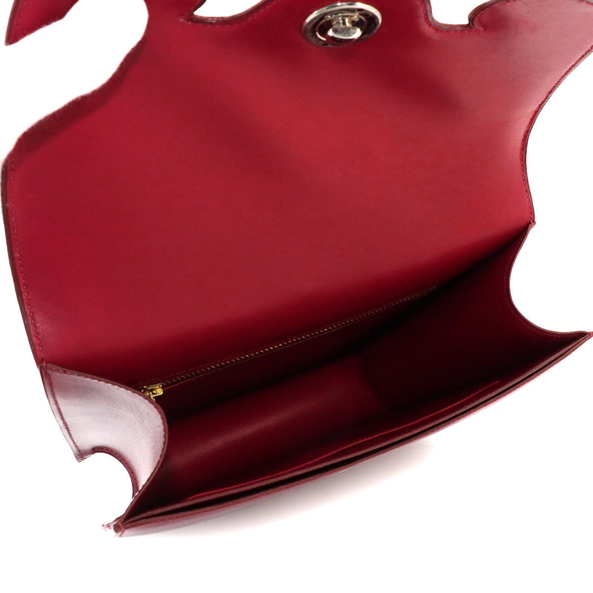 Hermes Rouge H Box Calf Leather Handbag (Pre-Owned)