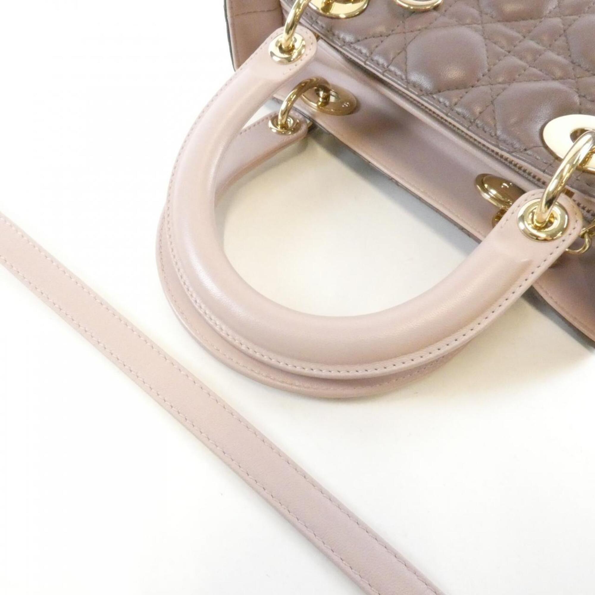 Christian Dior Gray Pink Leather Handbag (Pre-Owned)