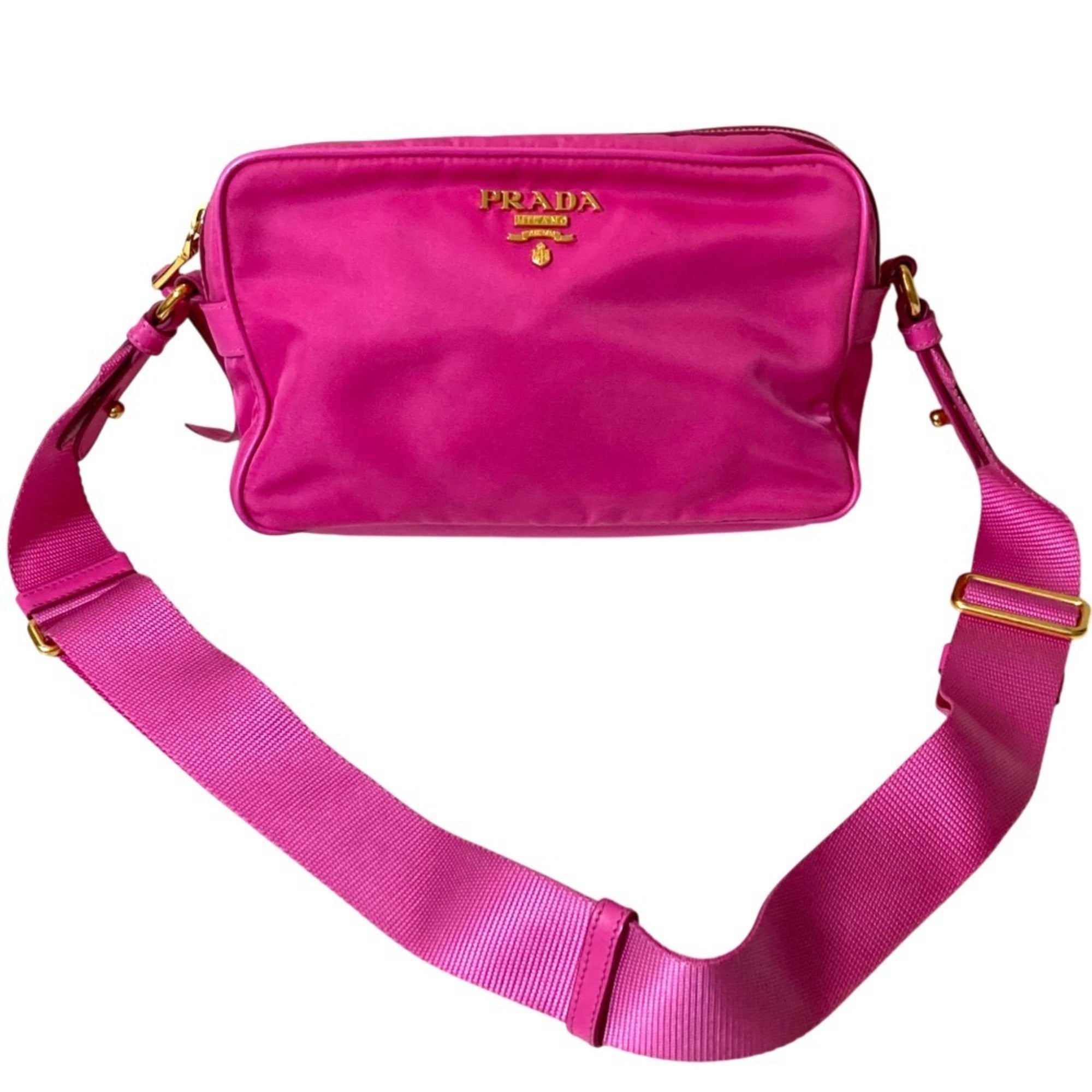 Prada Pink Nylon Canvas Shoulder Bag (Pre-Owned)