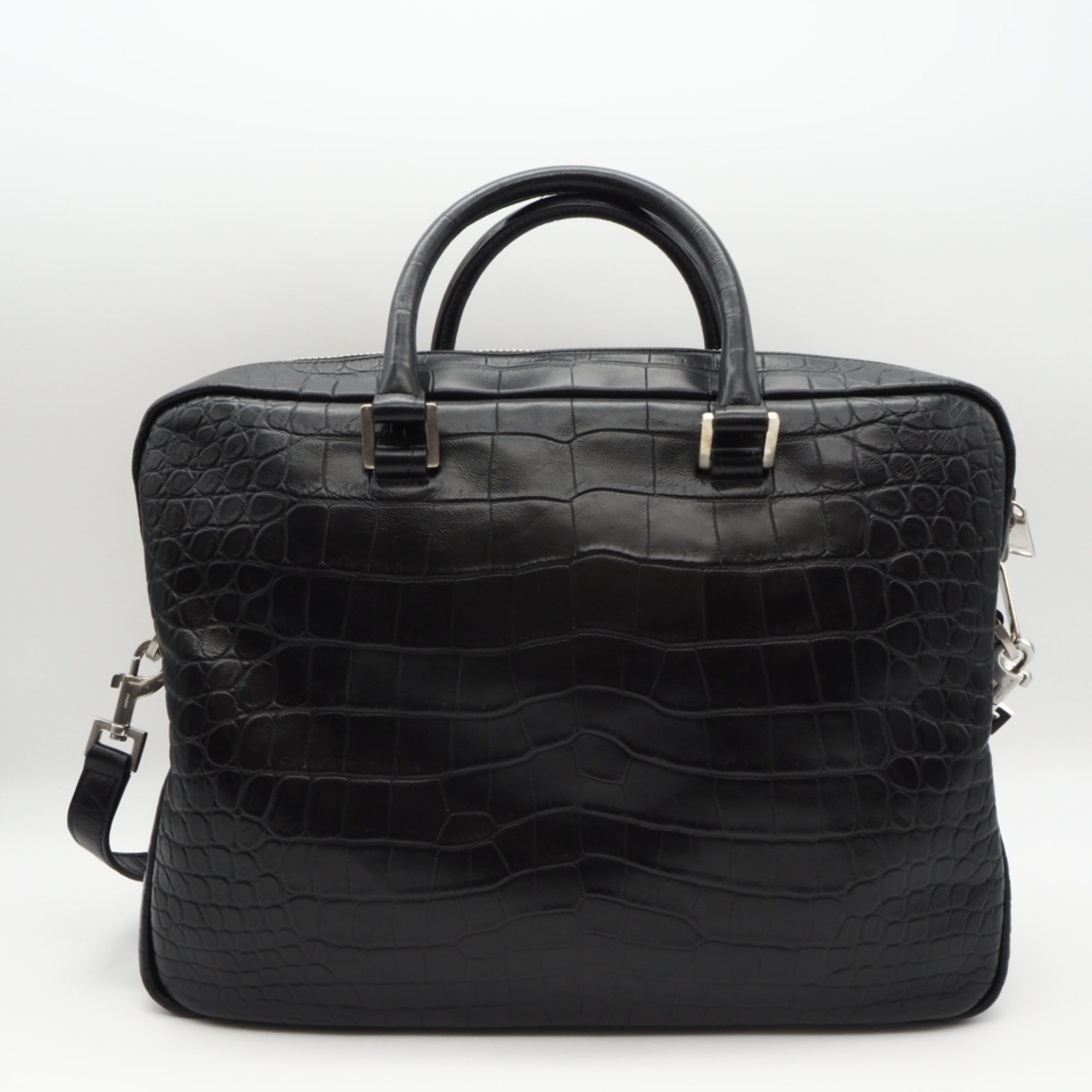 Yves Saint Laurent Sac De Jour Black Leather Briefcase (Pre-Owned)
