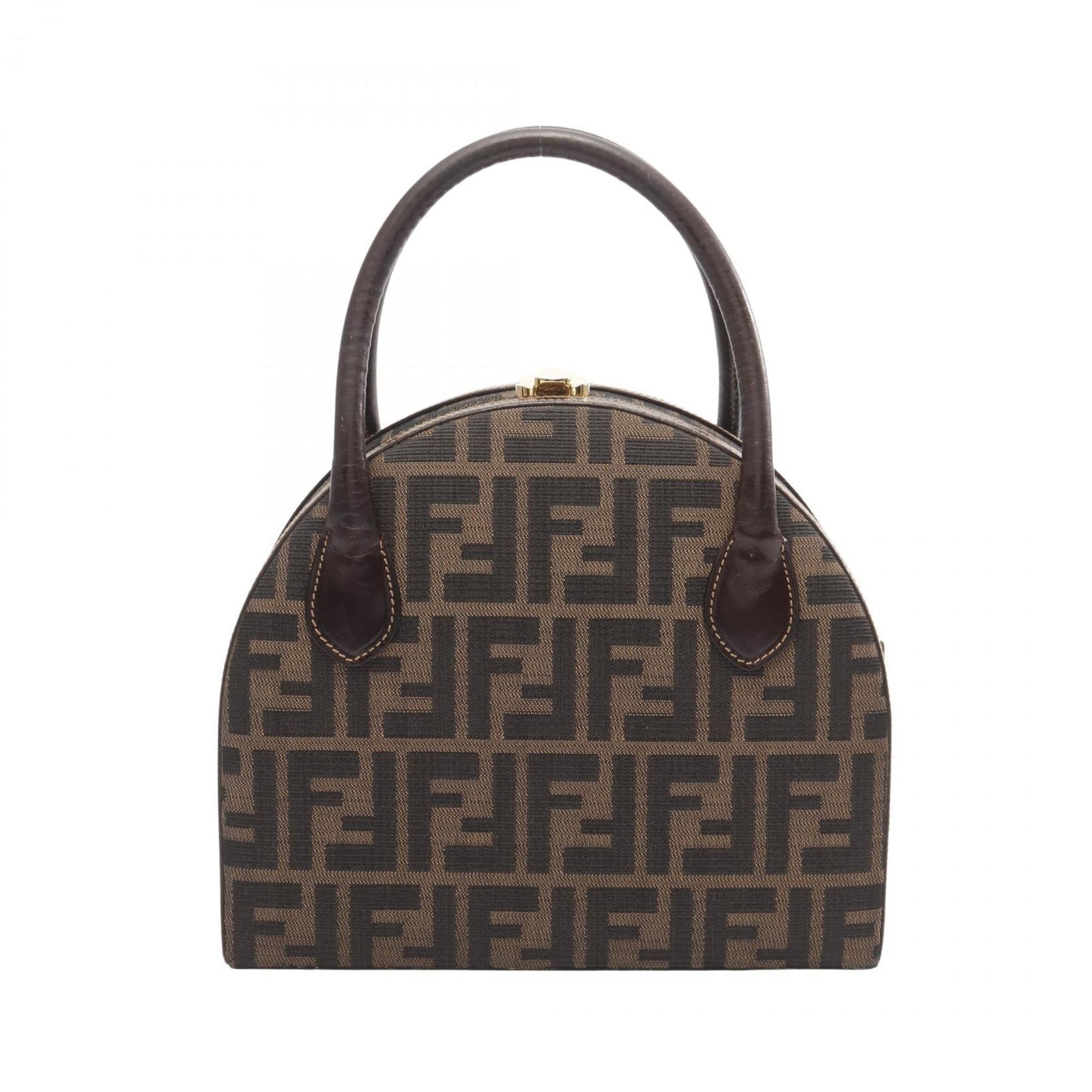 Fendi Brown Canvas Leather Handbag (Pre-Owned)