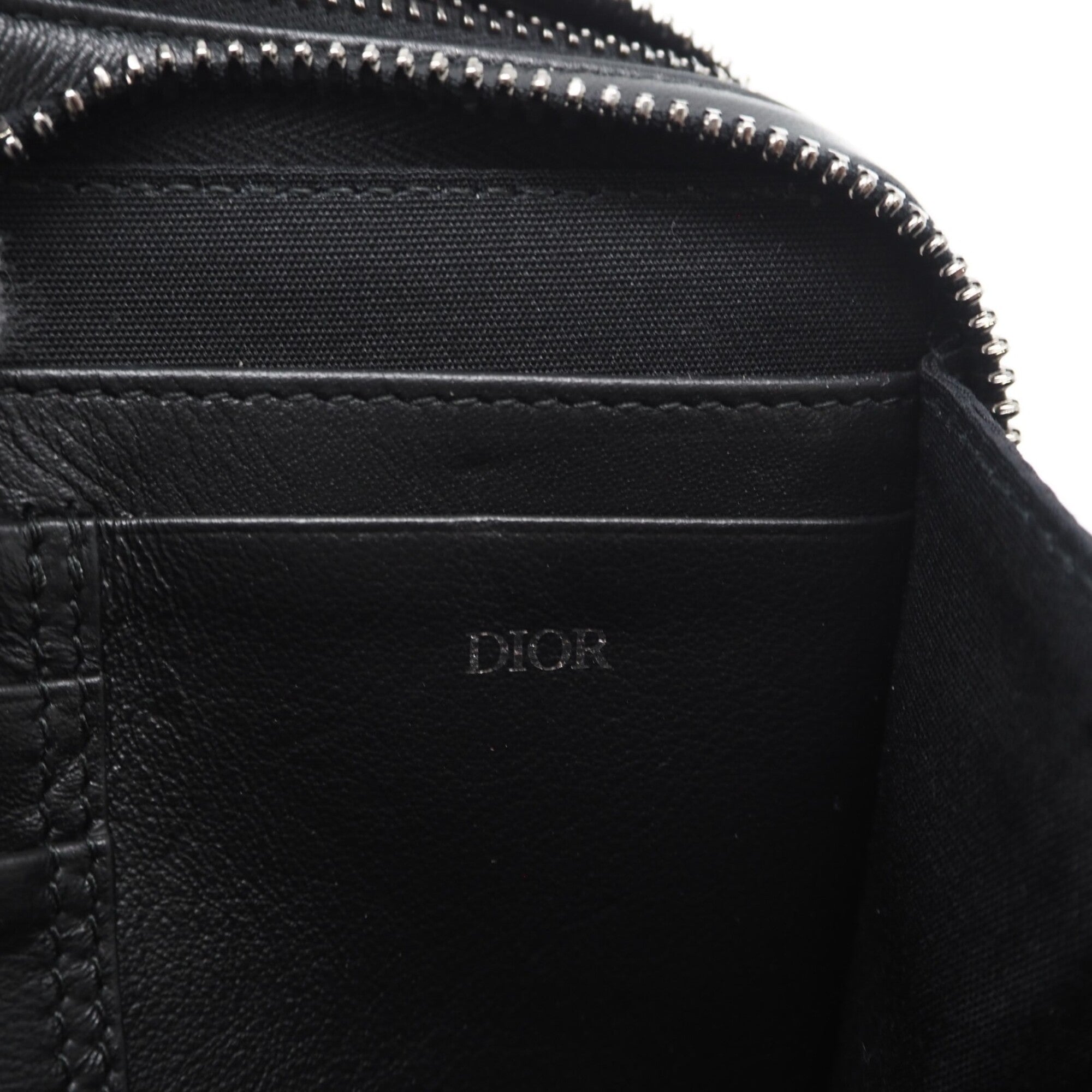Christian Dior Black Gray Coated Canvas Leather Shoulder Bag (Pre-Owned)