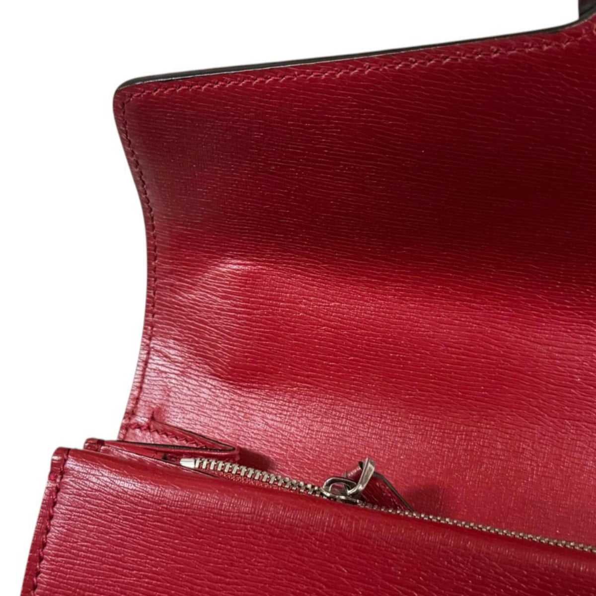 Gucci Gg Blooms Red Color Leather Handbag Shoulder Bag (Pre-Owned)
