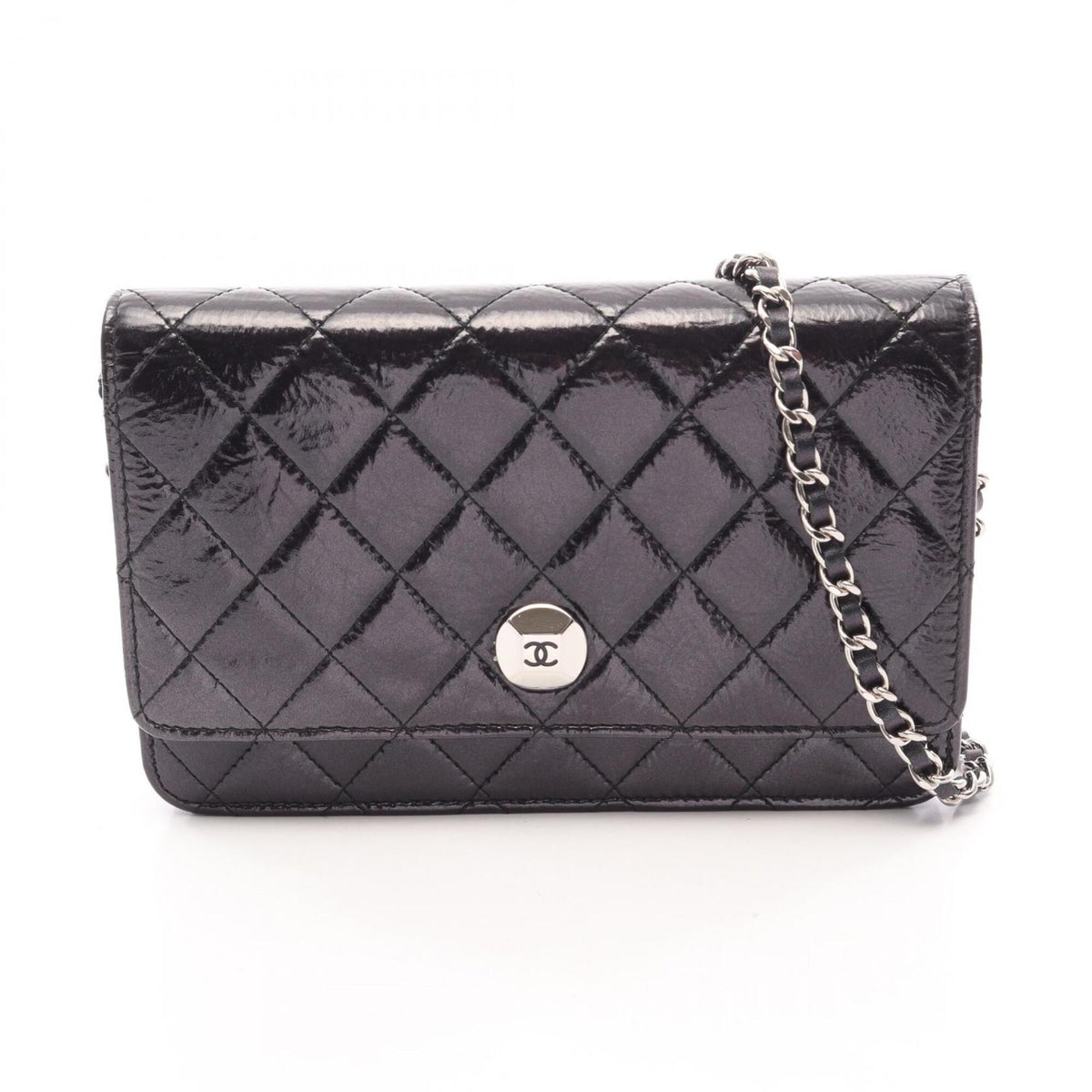 Chanel Black Leather Handbag Shoulder Bag (Pre-Owned)