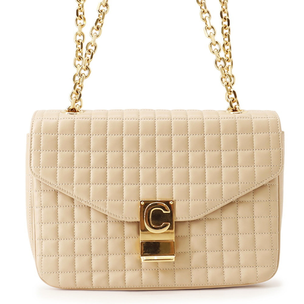 Celine Beige Leather Handbag Shoulder Bag (Pre-Owned)