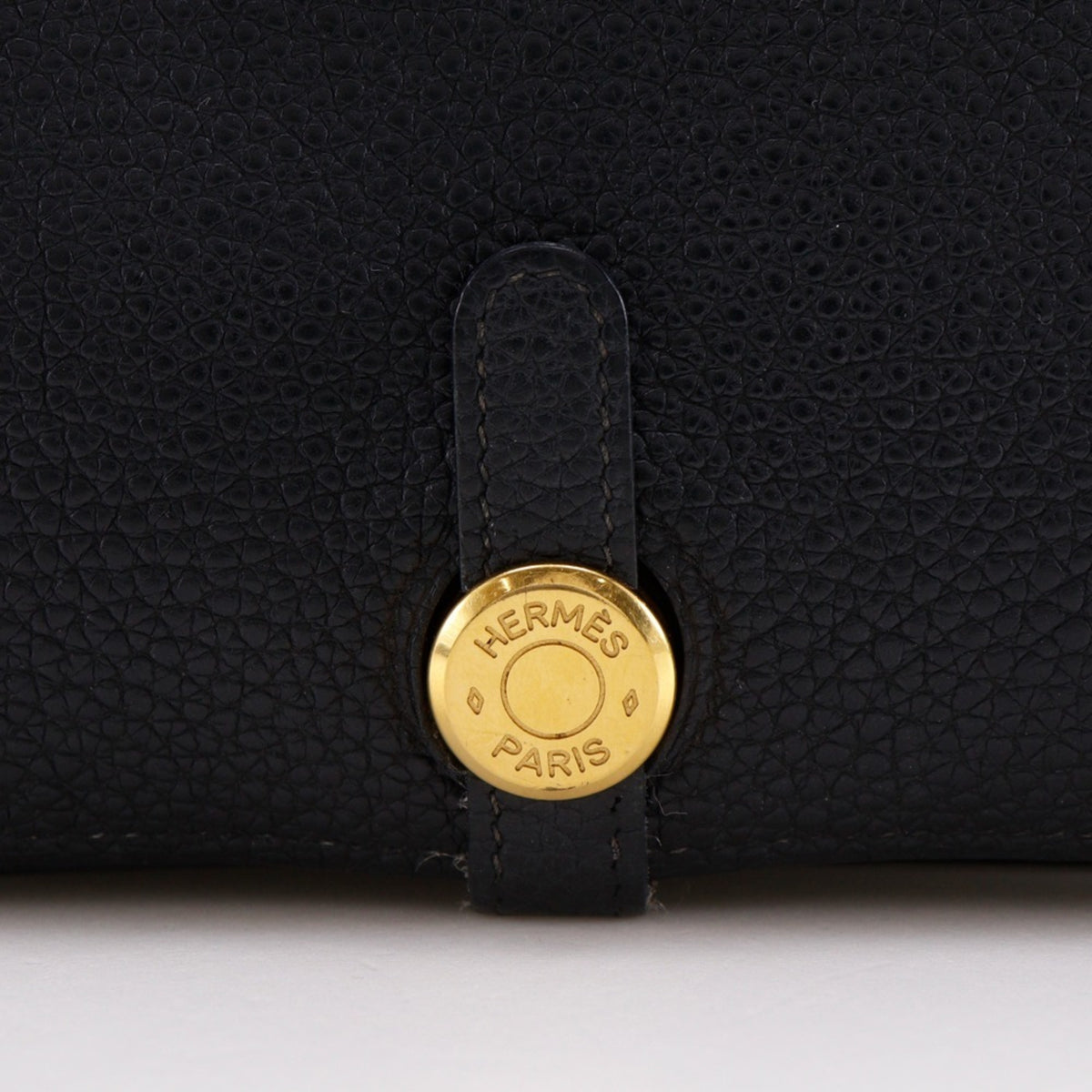 Hermes Black Taurillon Clemence Leather Long Wallet (Bi-Fold) (Pre-Owned)