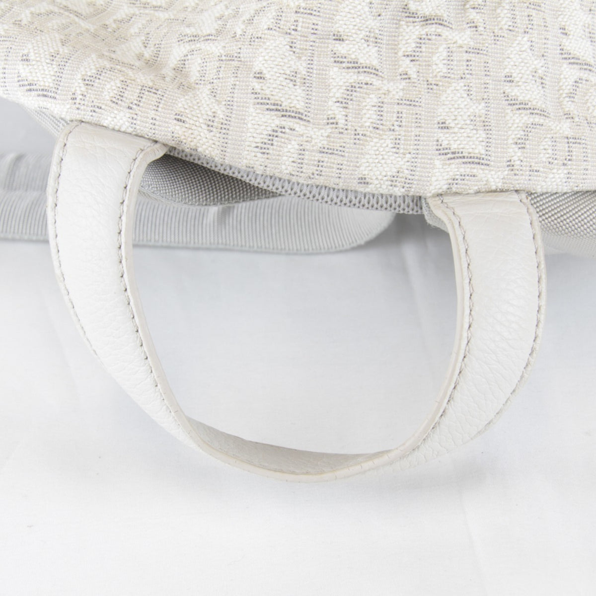 Christian Dior White Canvas Leather Backpack (Pre-Owned)