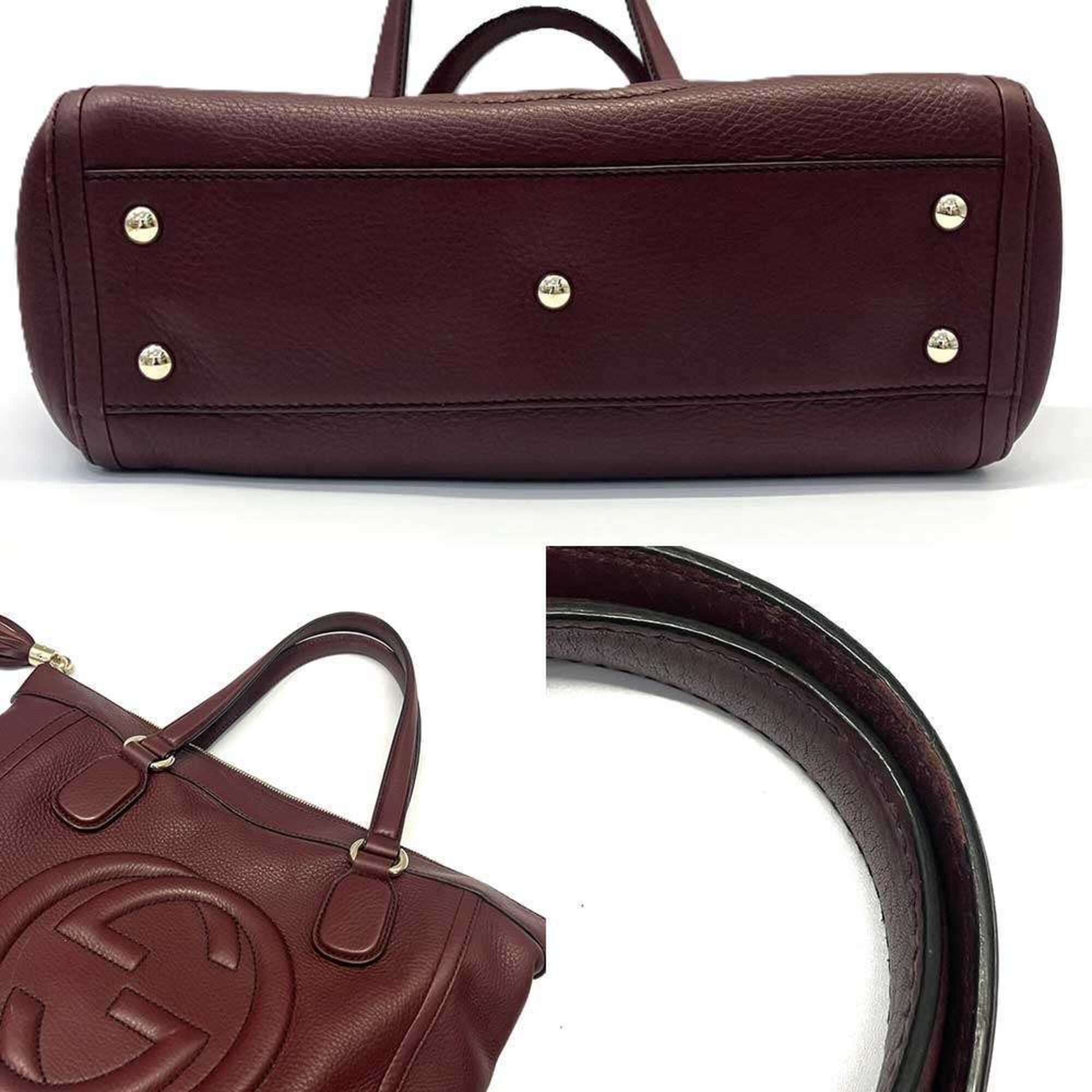 Gucci Soho Bordeaux Leather Tote Bag (Pre-Owned)