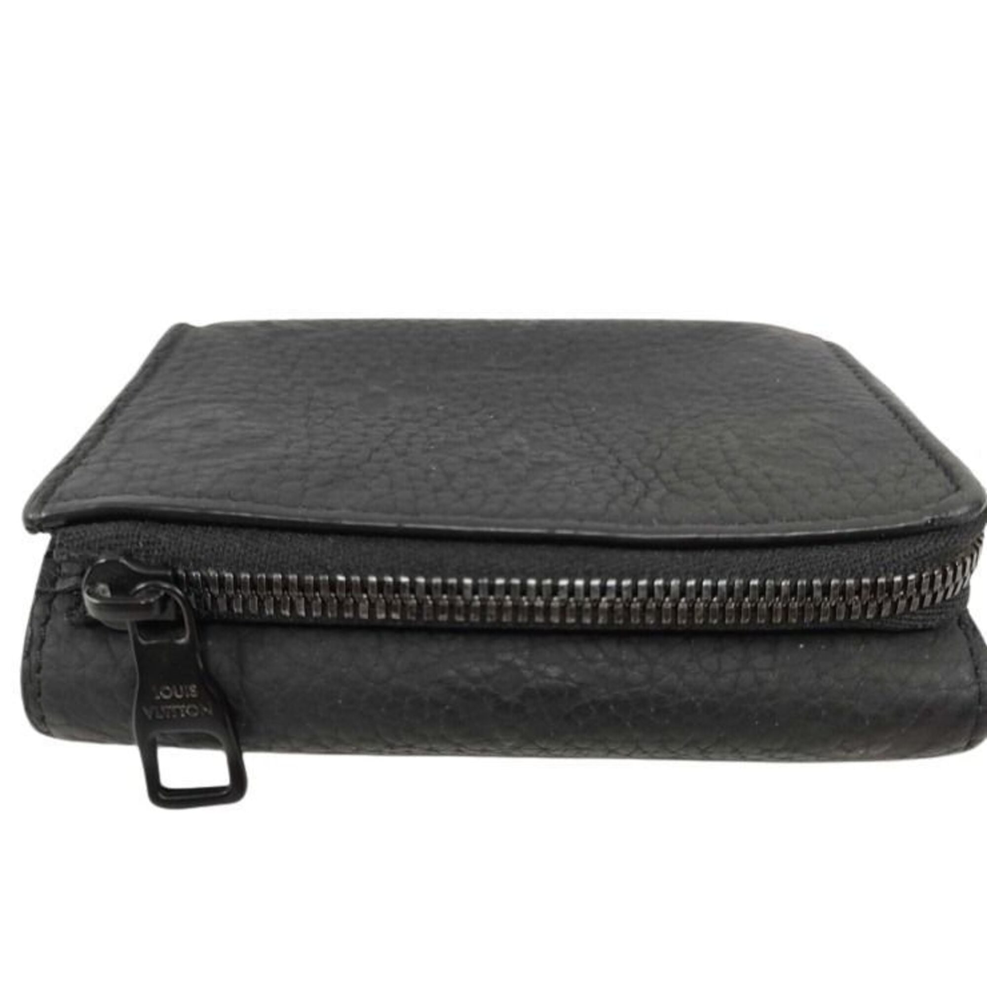 Louis Vuitton Black Leather Wallet (Tri-Fold) (Pre-Owned)