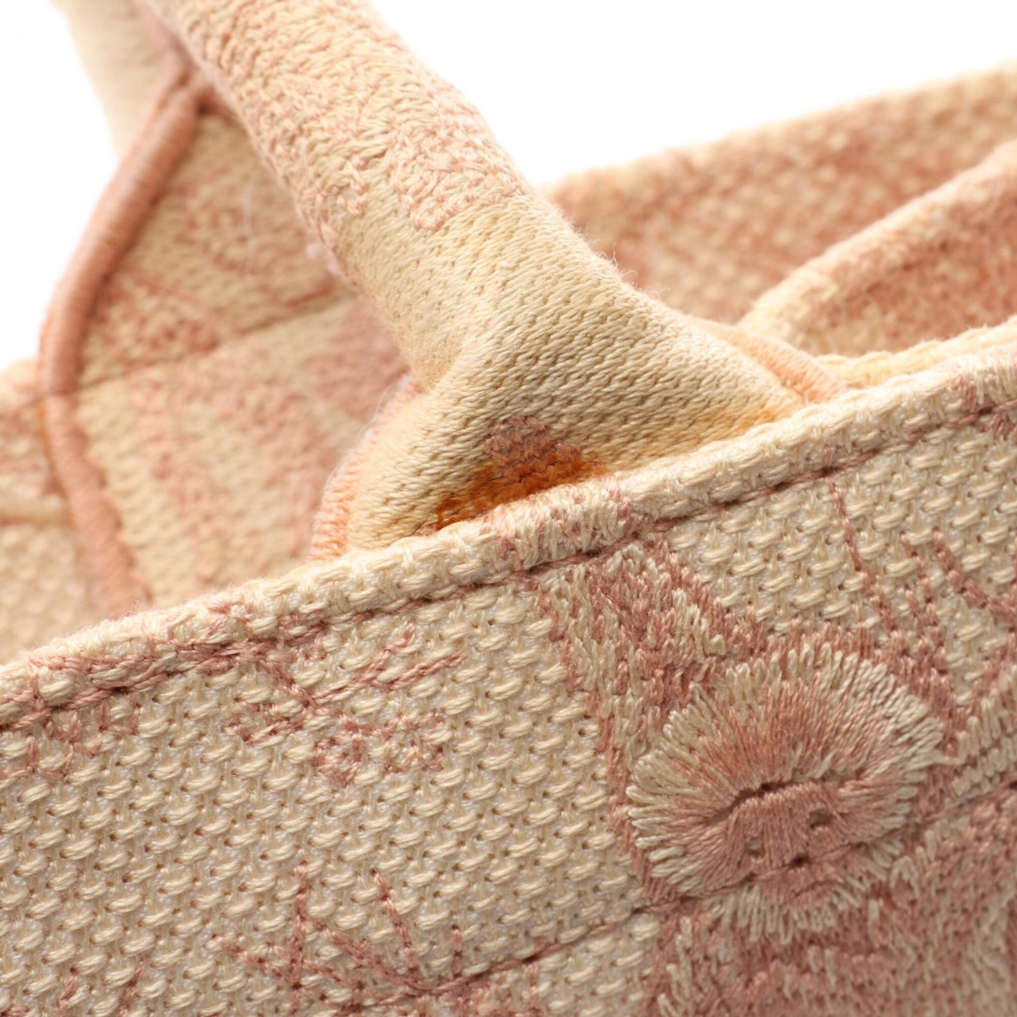 Christian Dior Ivory Pink Canvas Handbag Tote Bag (Pre-Owned)