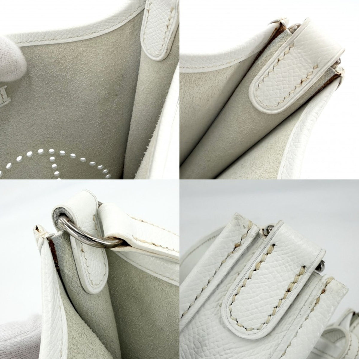 Hermes White Leather Shoulder Bag (Pre-Owned)