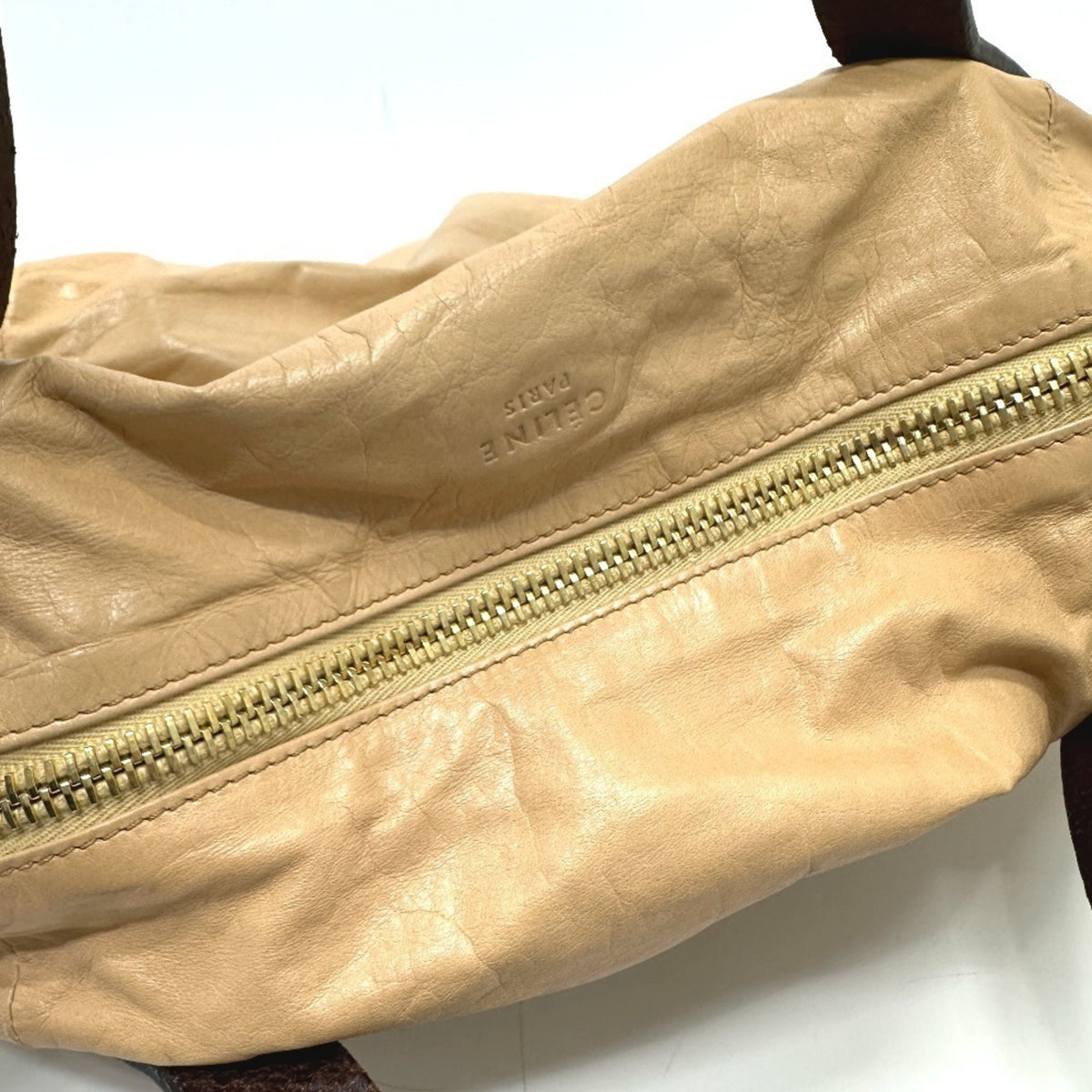 Celine Beige Leather Handbag Tote Bag (Pre-Owned)