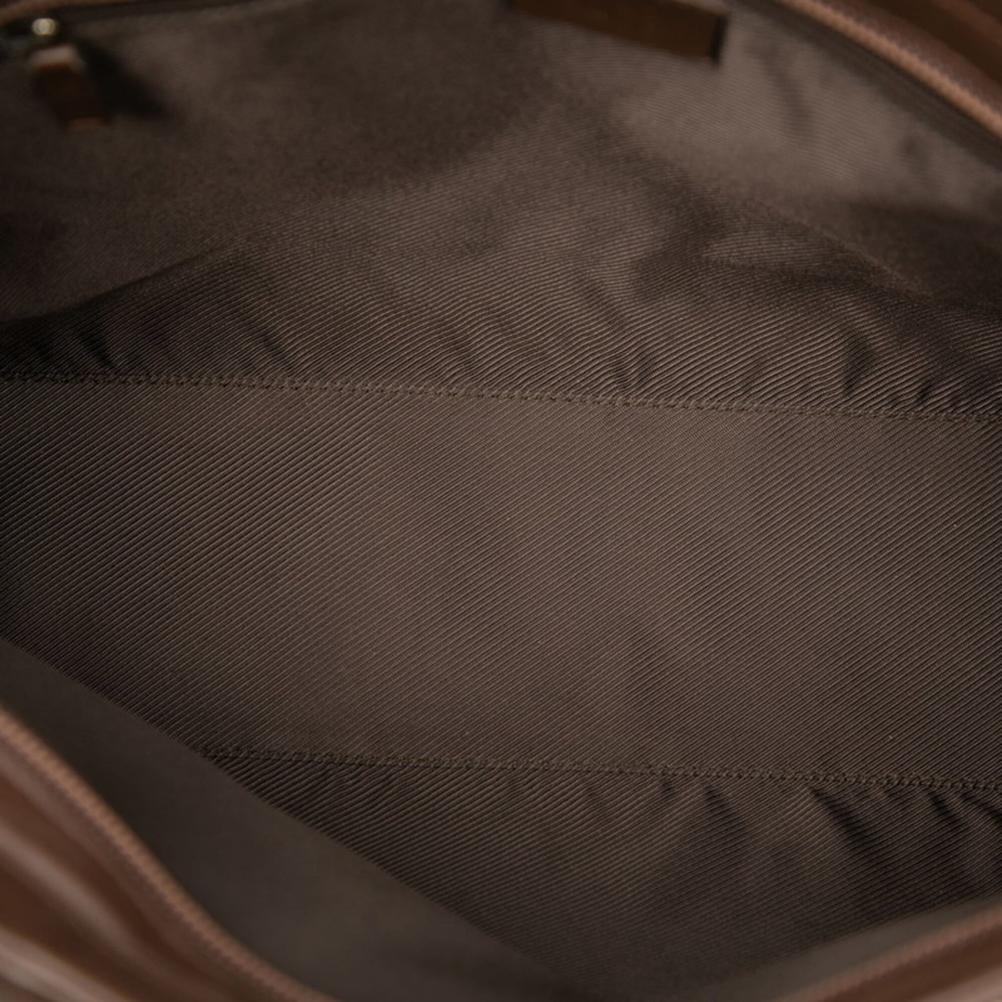 Gucci Beige Brown Canvas Leather Handbag Tote Bag (Pre-Owned)