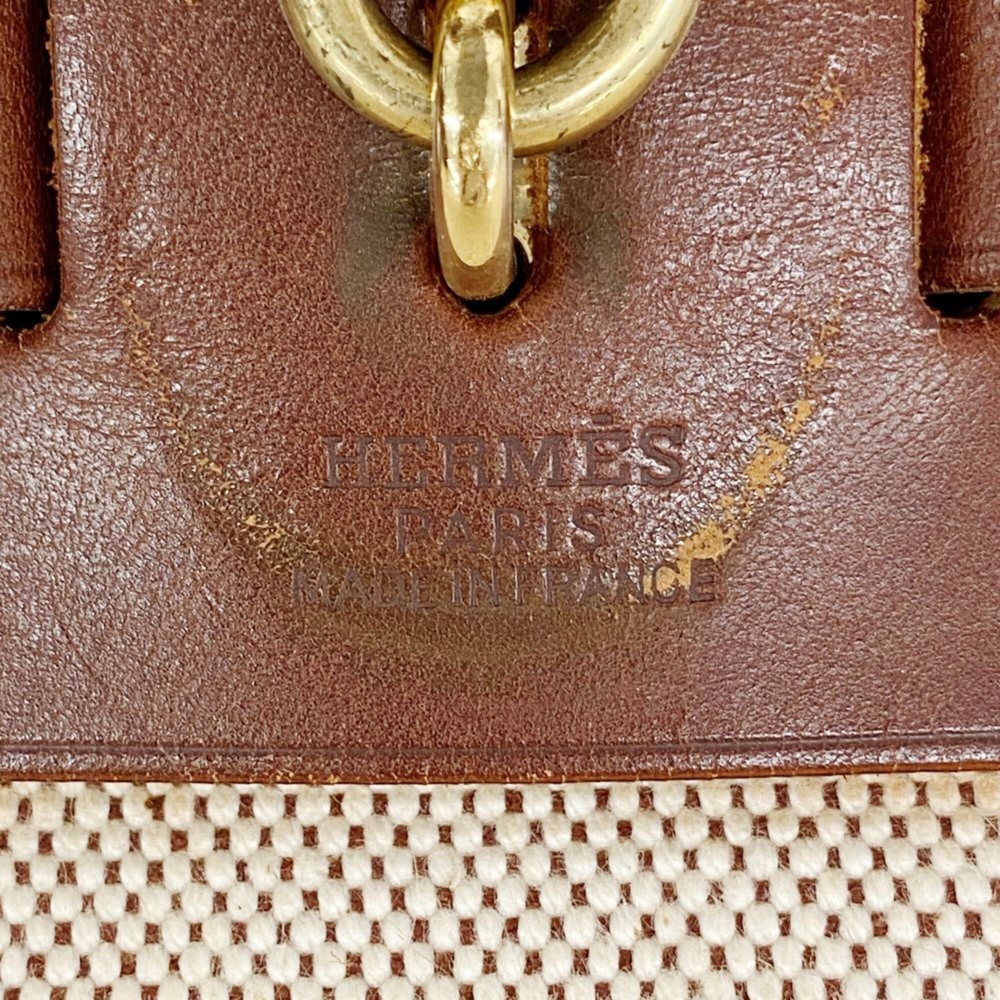 Hermes Brown Toile H Handbag (Pre-Owned)