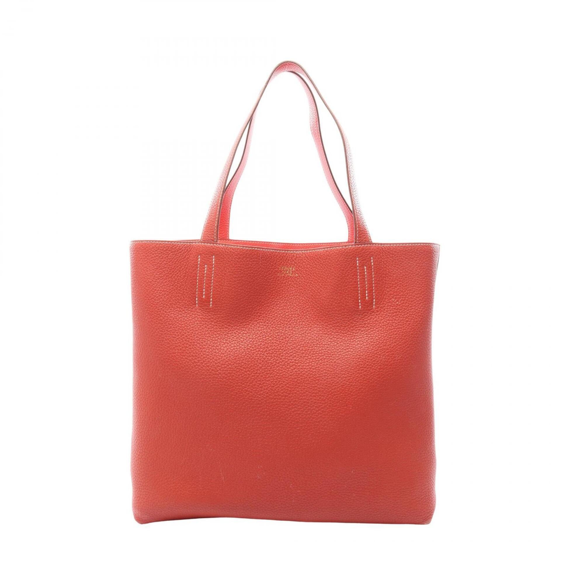 Hermes Bordeaux Pink Taurillon Clemence Leather Handbag Tote Bag (Pre-Owned)