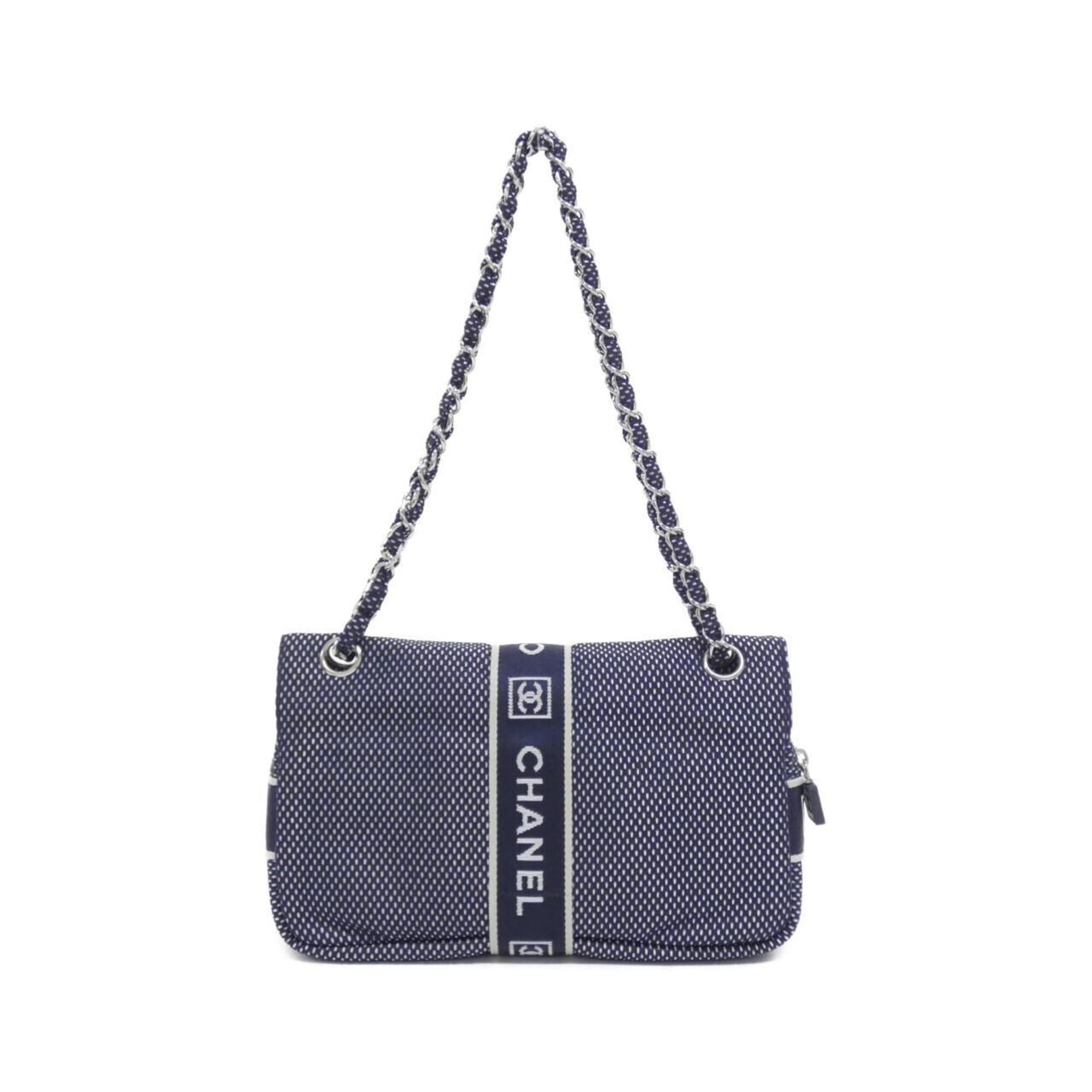 Chanel Navy Canvas Shoulder Bag (Pre-Owned)