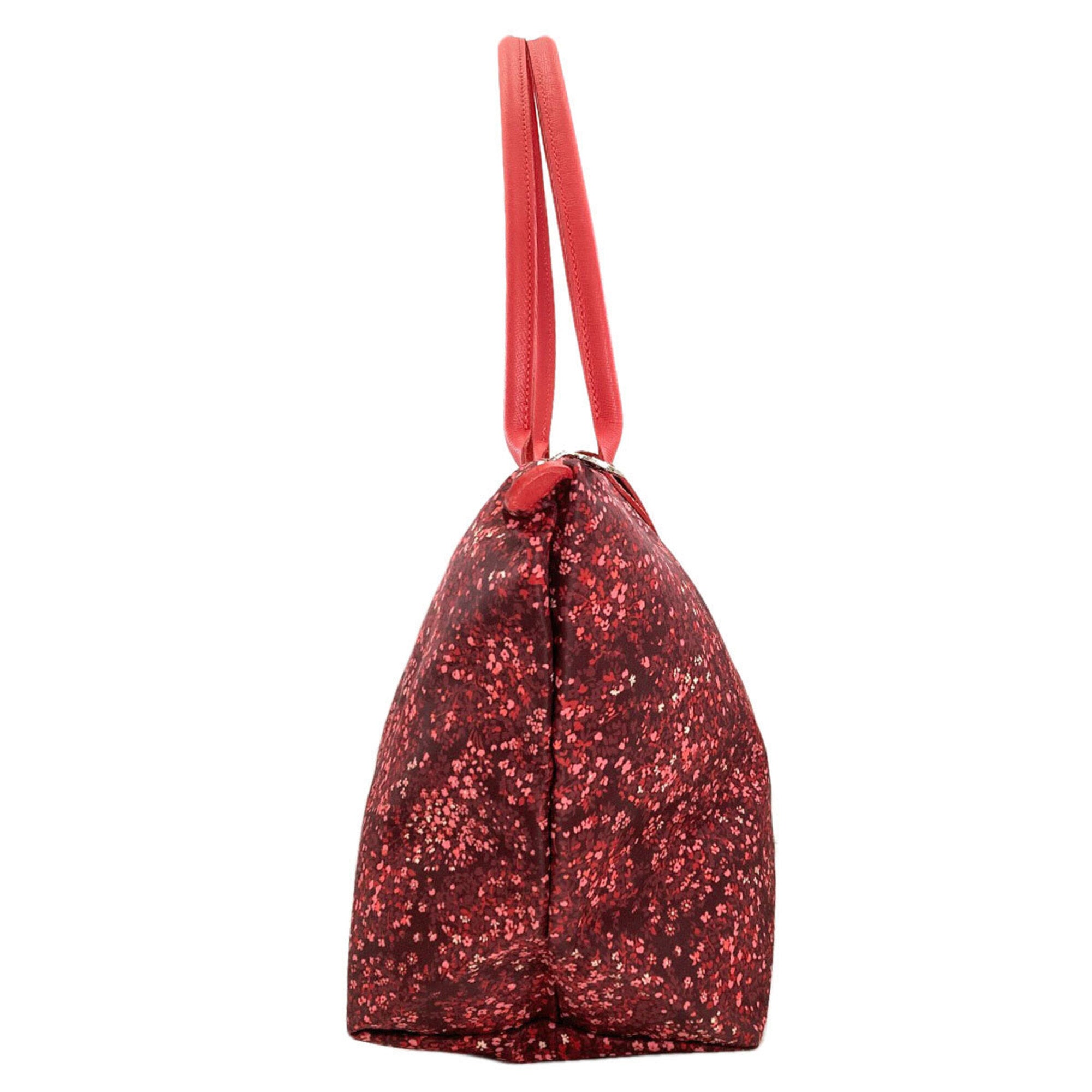 Longchamp Le Pliage Red Color Nylon Tote Bag (Pre-Owned)