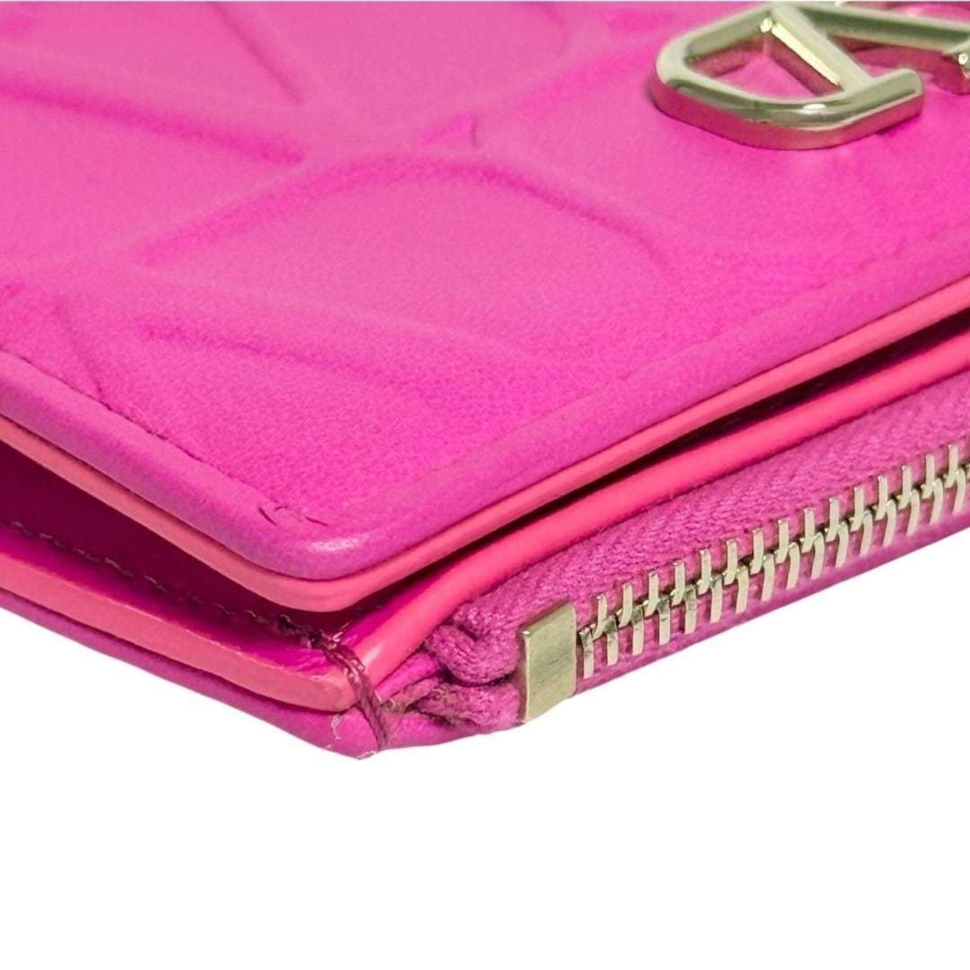 Valentino Pink Leather Coin Purse/Coin Case (Pre-Owned)