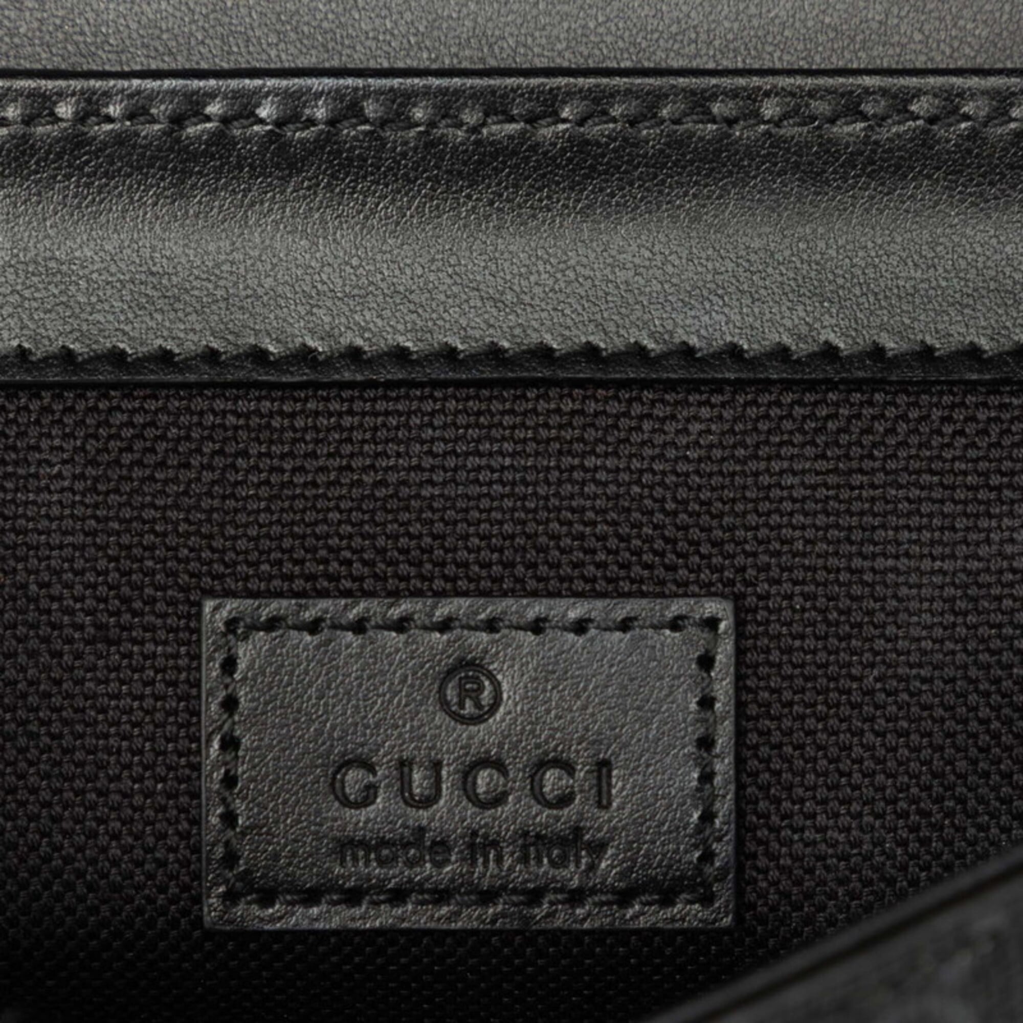 Gucci Black Gray Pvc Leather Fanny Pack Sling Bag (Pre-Owned)