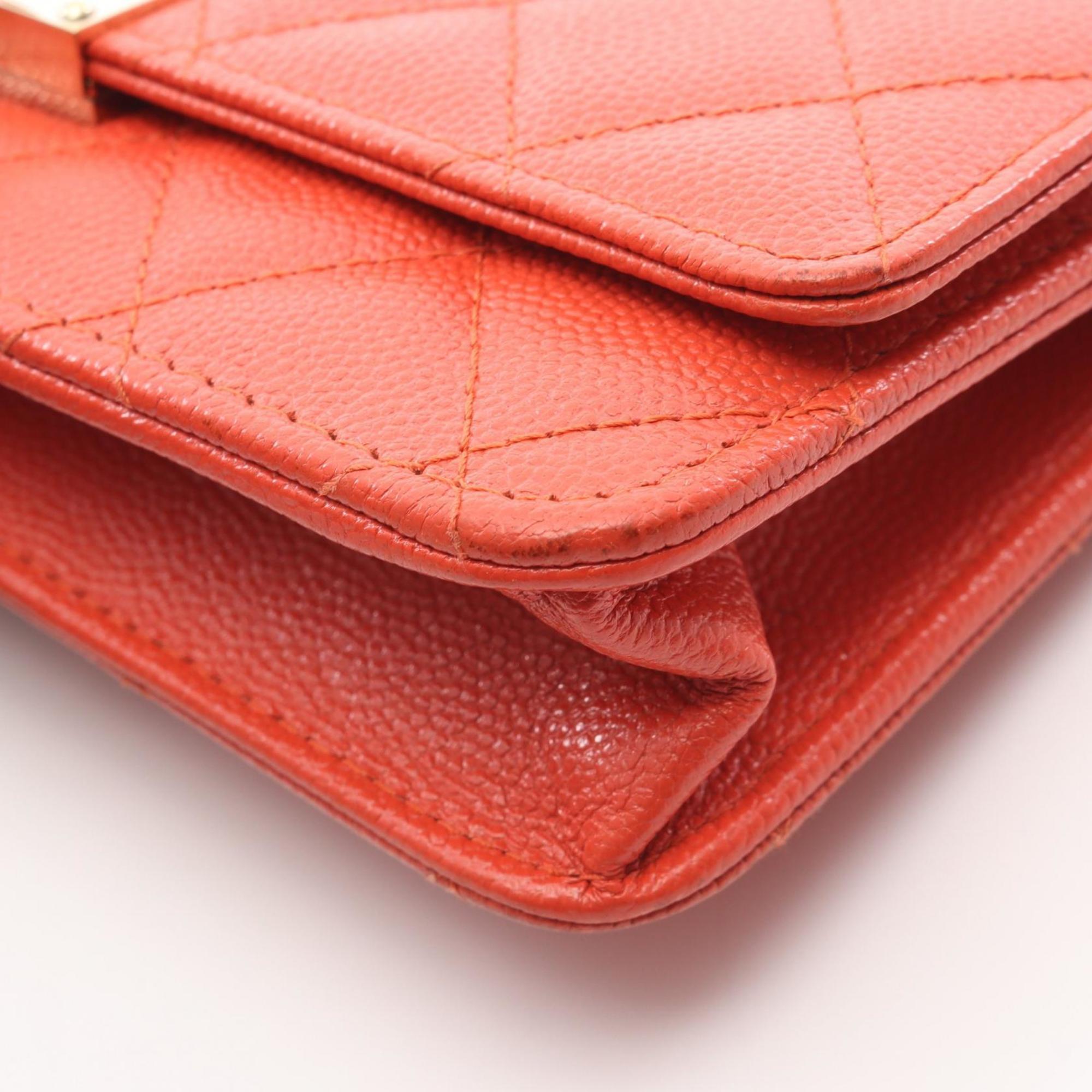 Chanel Orange Leather Shoulder Bag (Pre-Owned)