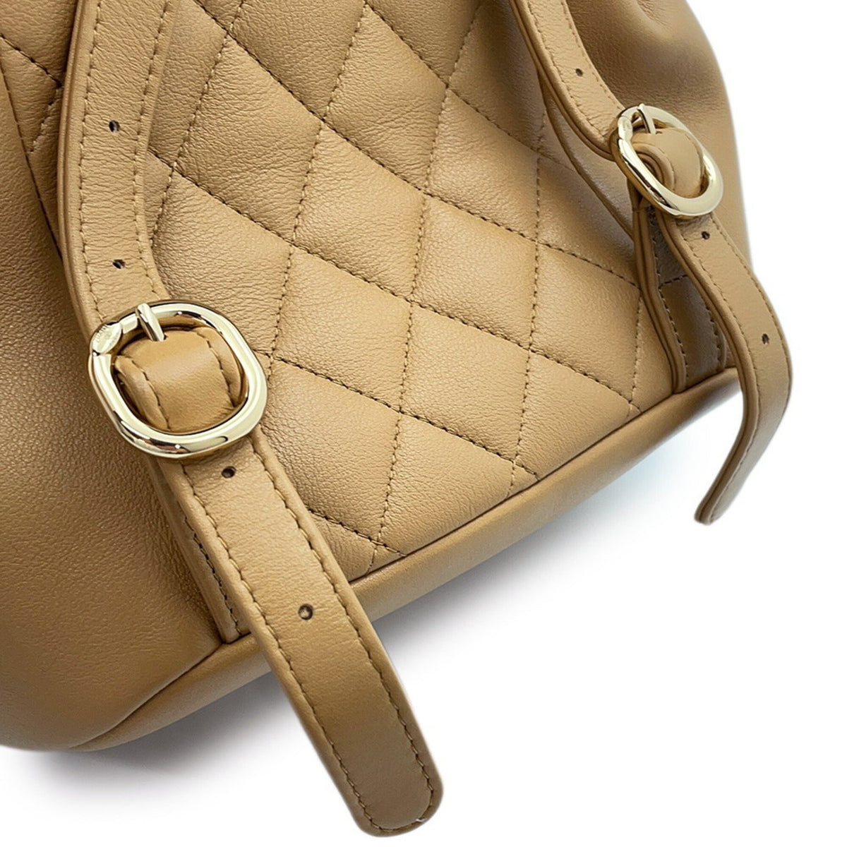Chanel Matelasse Beige Leather Backpack (Pre-Owned)