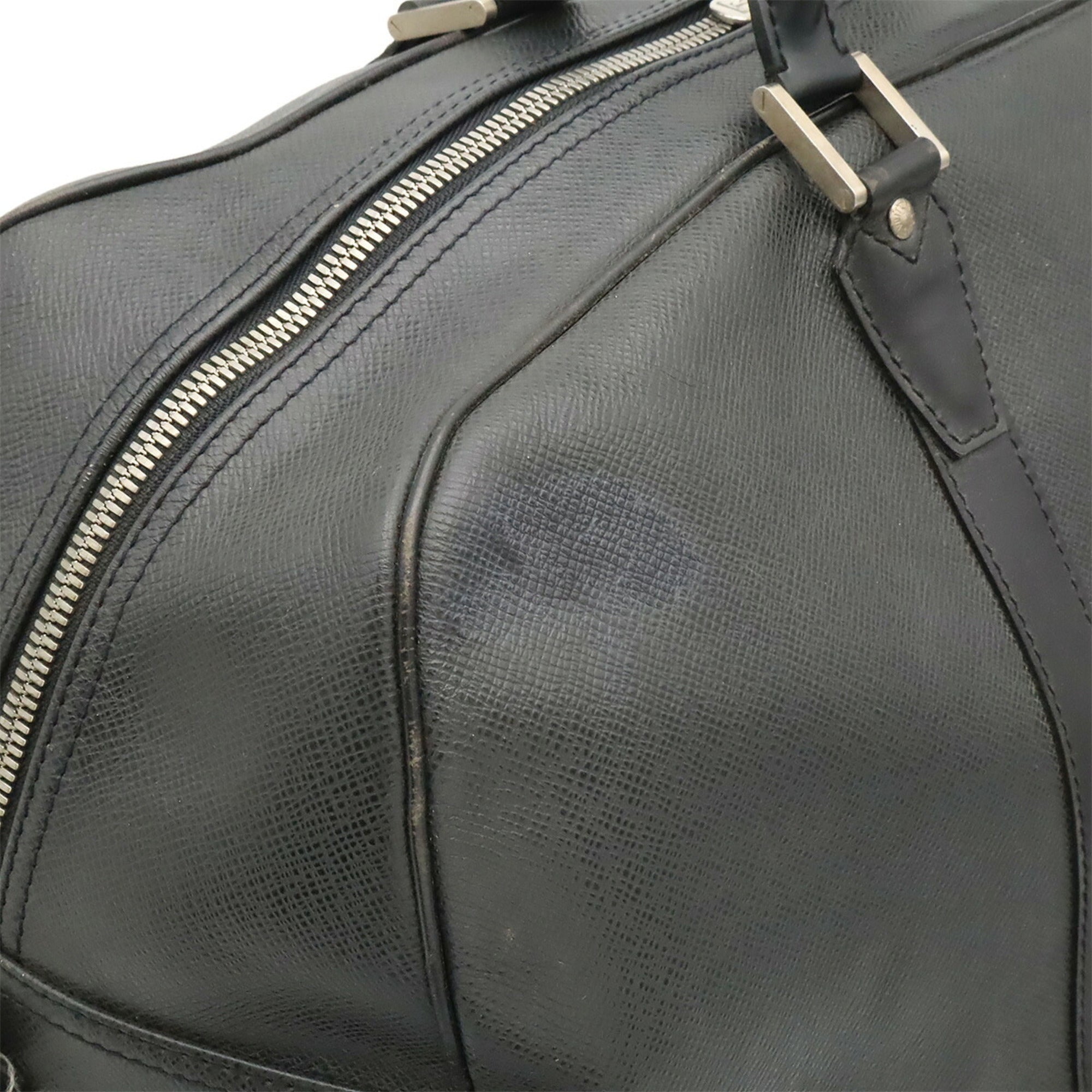 Louis Vuitton Ardoise Black White Taiga Leather Boston Bag Shoulder Bag (Pre-Owned)