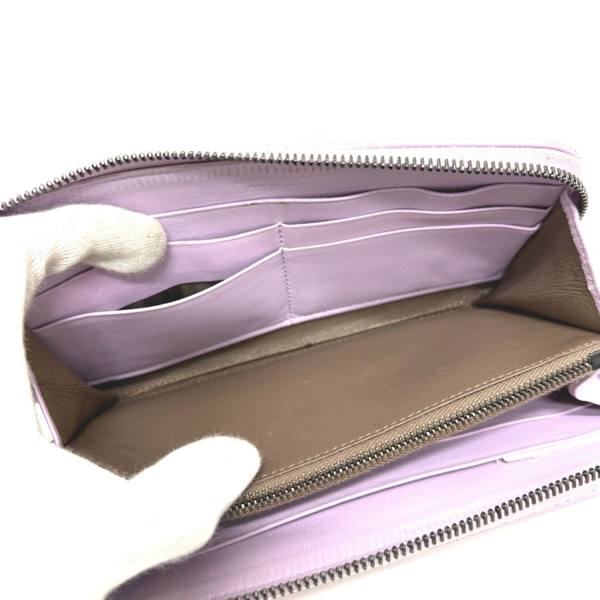 Bottega Veneta Purple Leather Long Wallet (Bi-Fold) (Pre-Owned)