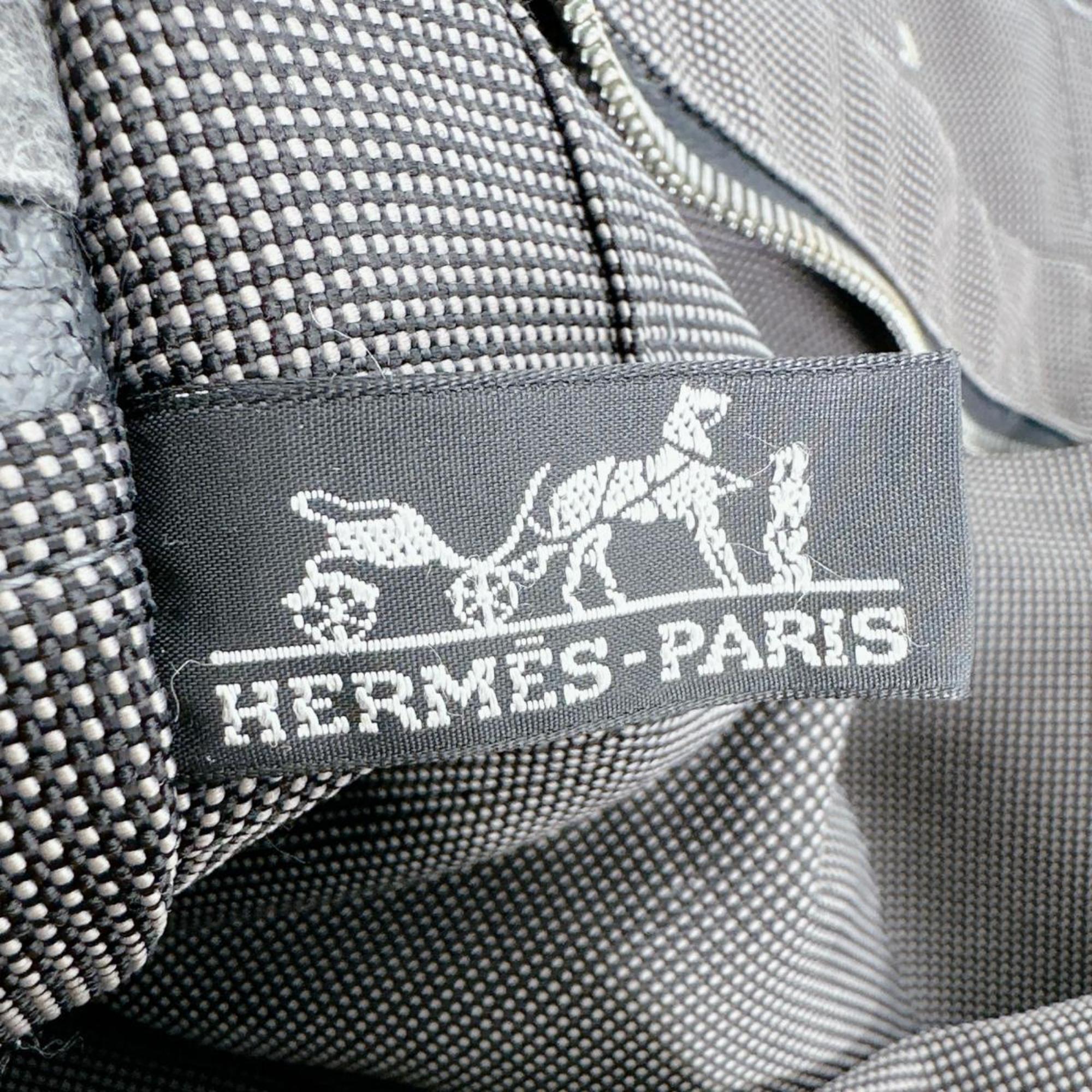 Hermes Her Line Gray Cotton Handbag Tote Bag (Pre-Owned)