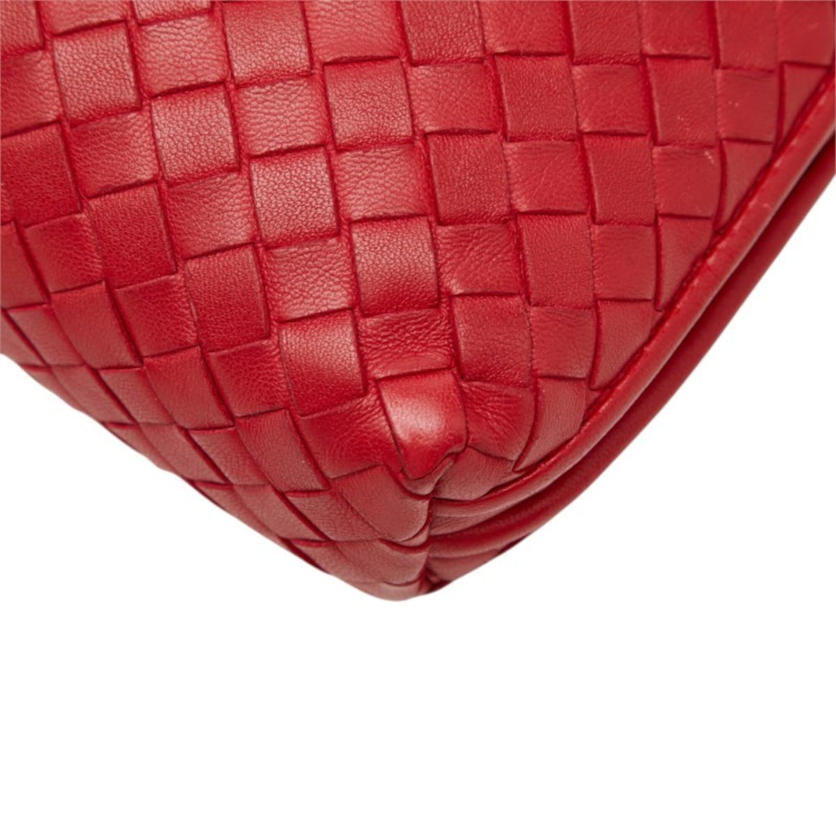 Bottega Veneta Red Color Leather Shoulder Bag (Pre-Owned)