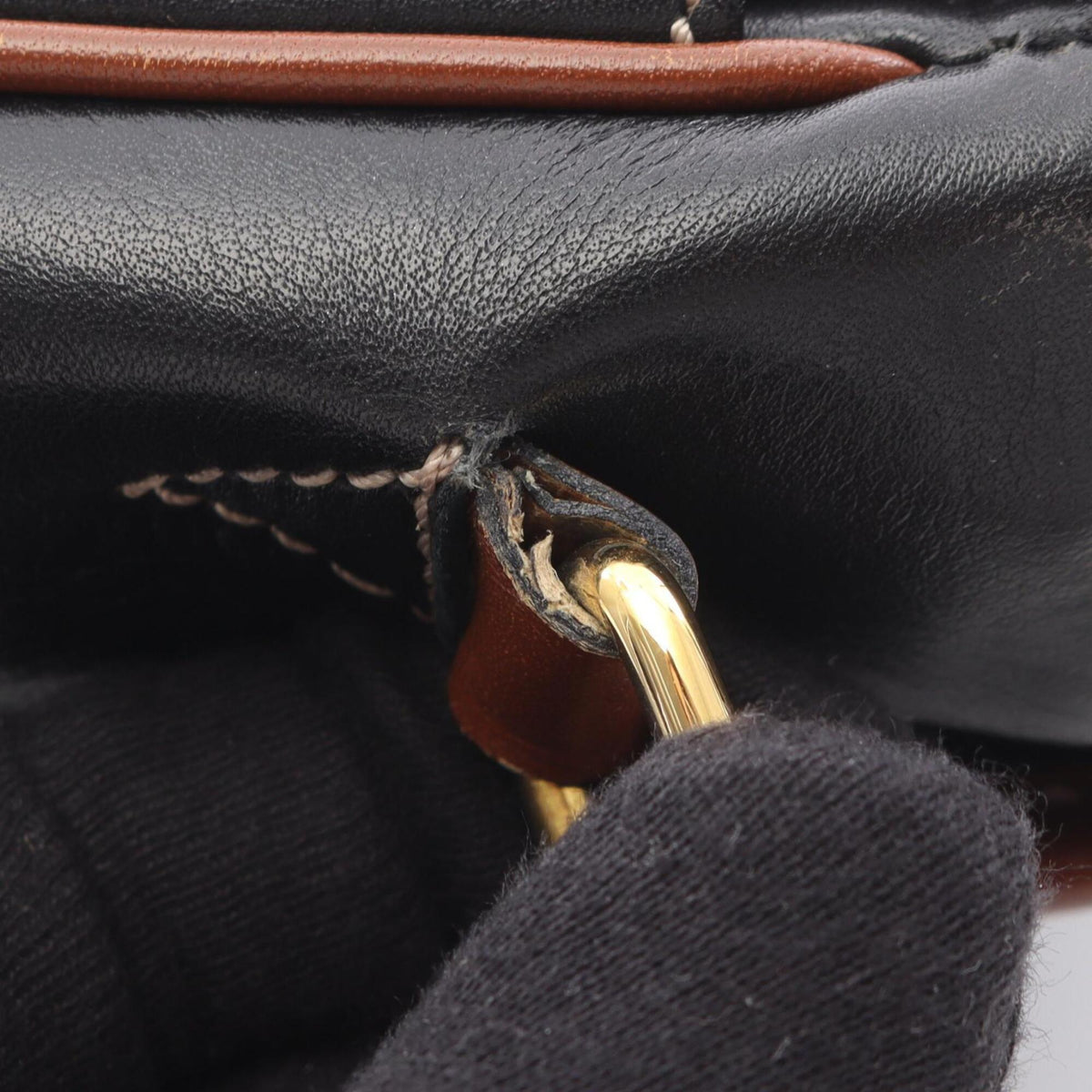 Celine Black Brown Leather Handbag Shoulder Bag (Pre-Owned)