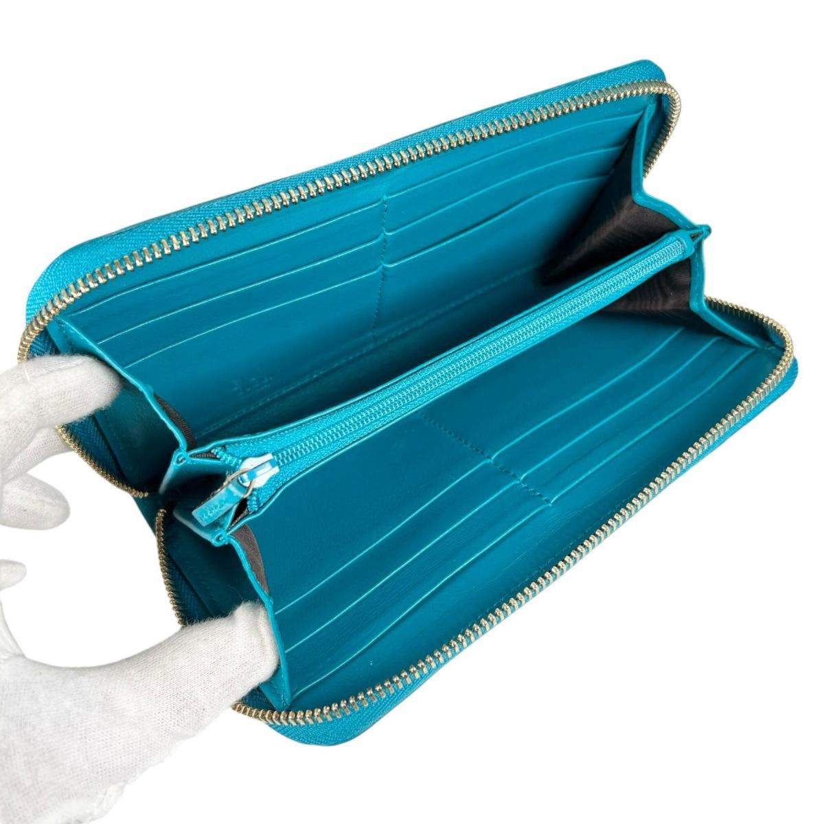 Gucci Microguccissima Blue Leather Long Wallet (Bi-Fold) (Pre-Owned)