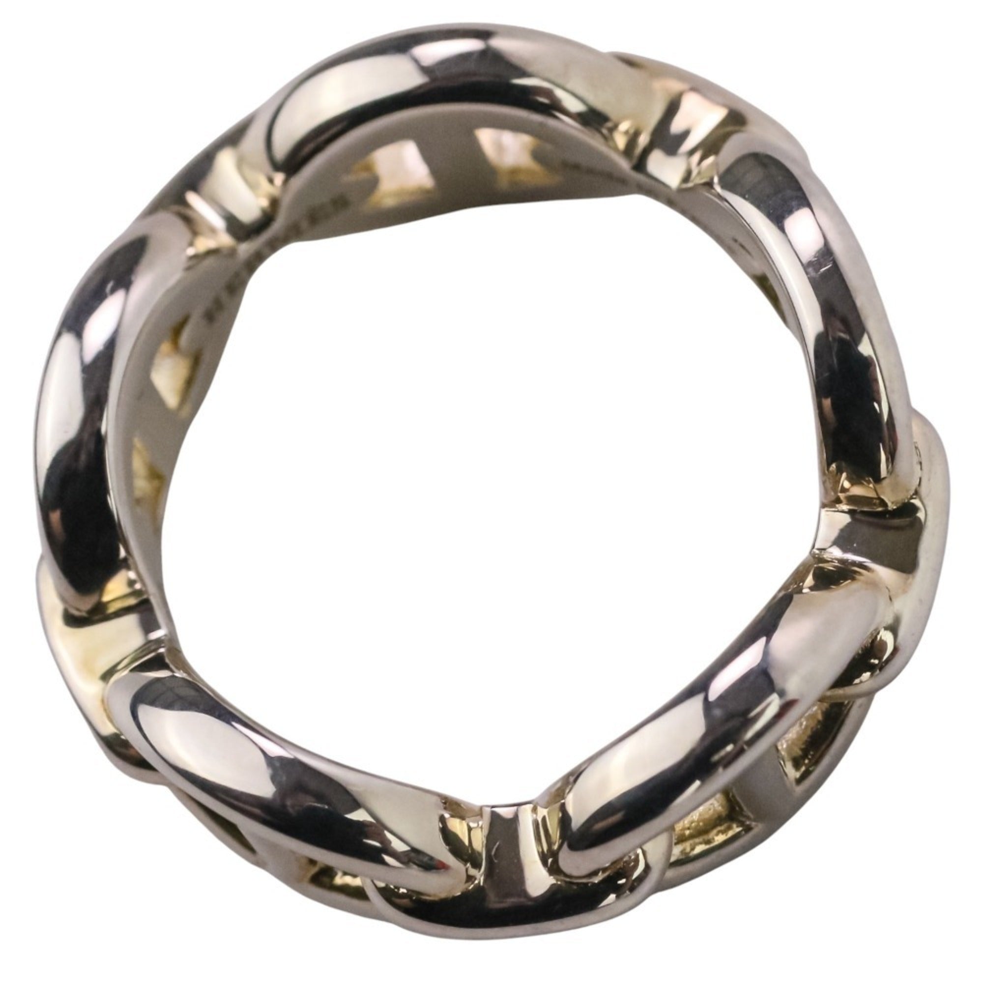 Hermes Silver Silver 925 Band Ring (Pre-Owned)